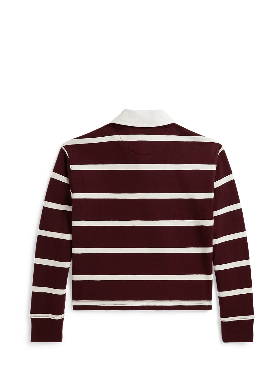 Ralph Lauren Kids - Striped Cotton Jersey Rugby Shirt - rich ruby/estate cream - 2