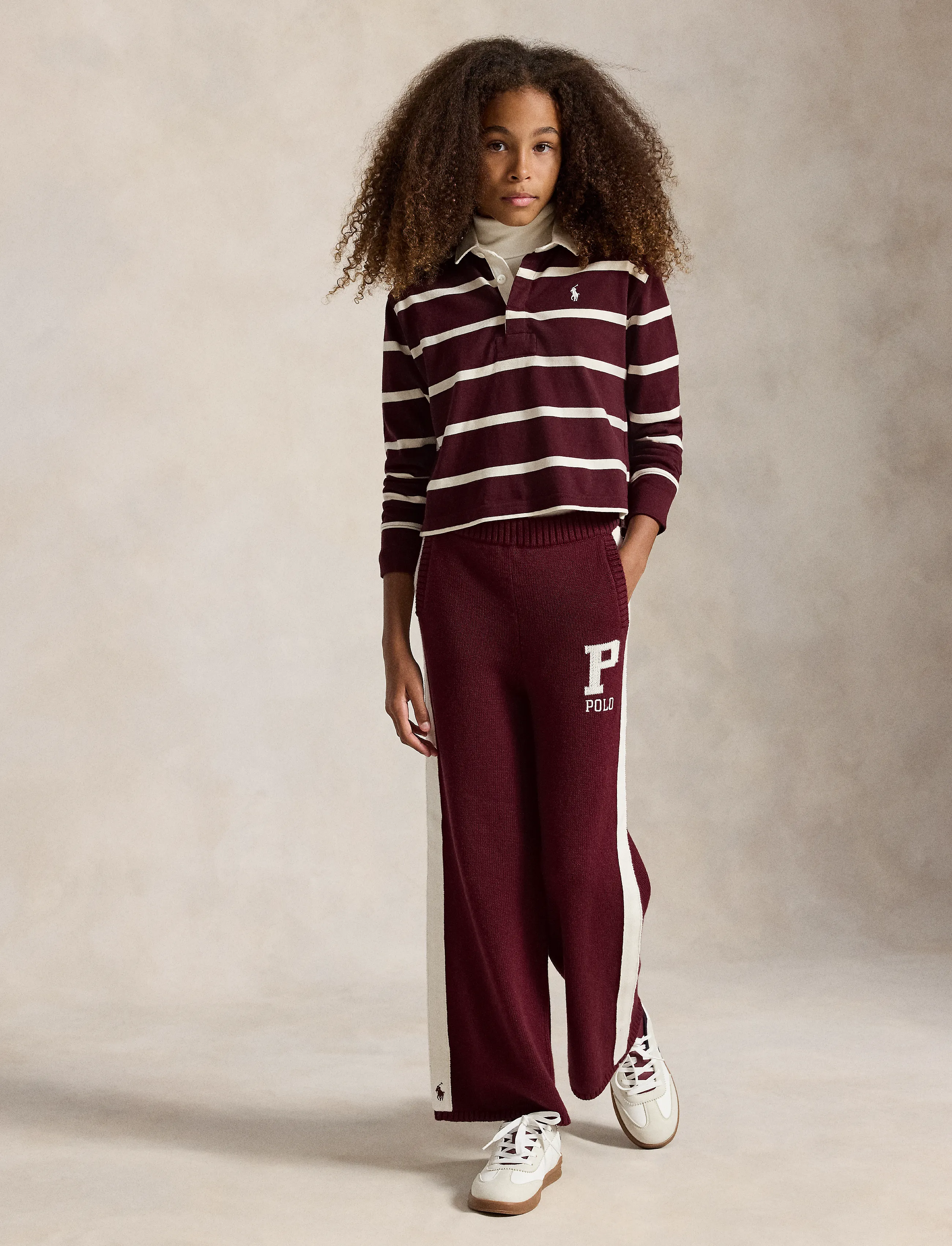 Ralph Lauren Kids - Striped Cotton Jersey Rugby Shirt - rich ruby/estate cream - 3