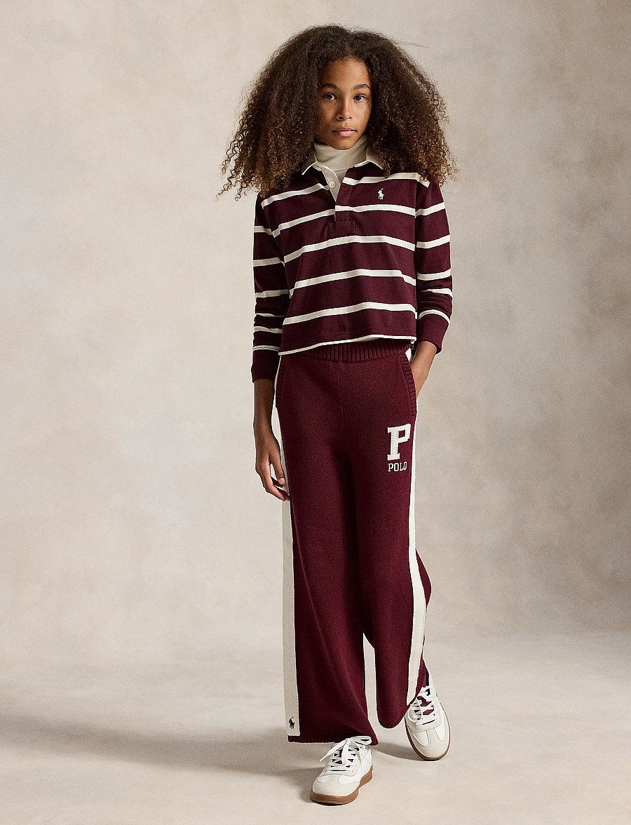 Ralph Lauren Kids - Striped Cotton Jersey Rugby Shirt - rich ruby/estate cream - 3