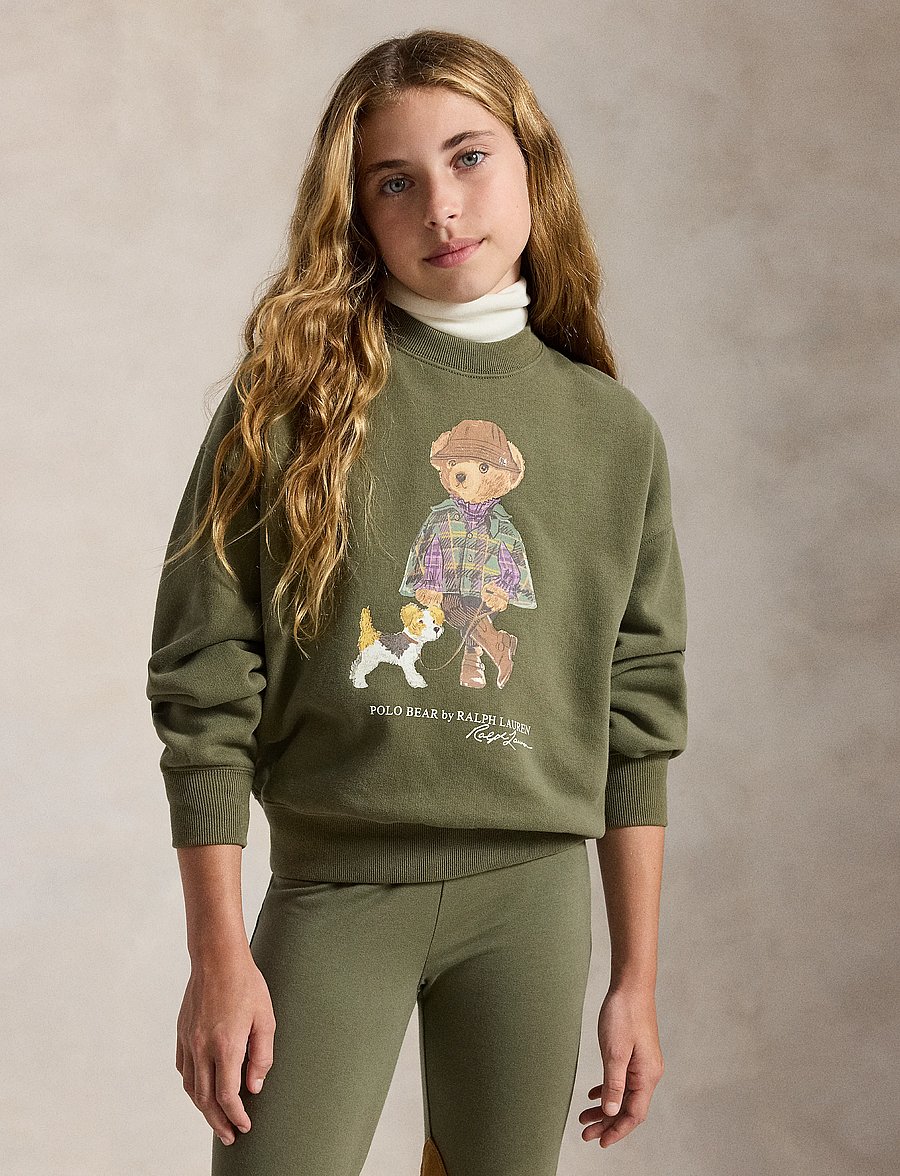 Ralph Lauren Kids - Polo Bear Fleece Sweatshirt - sweatshirts - cruise olive - 0