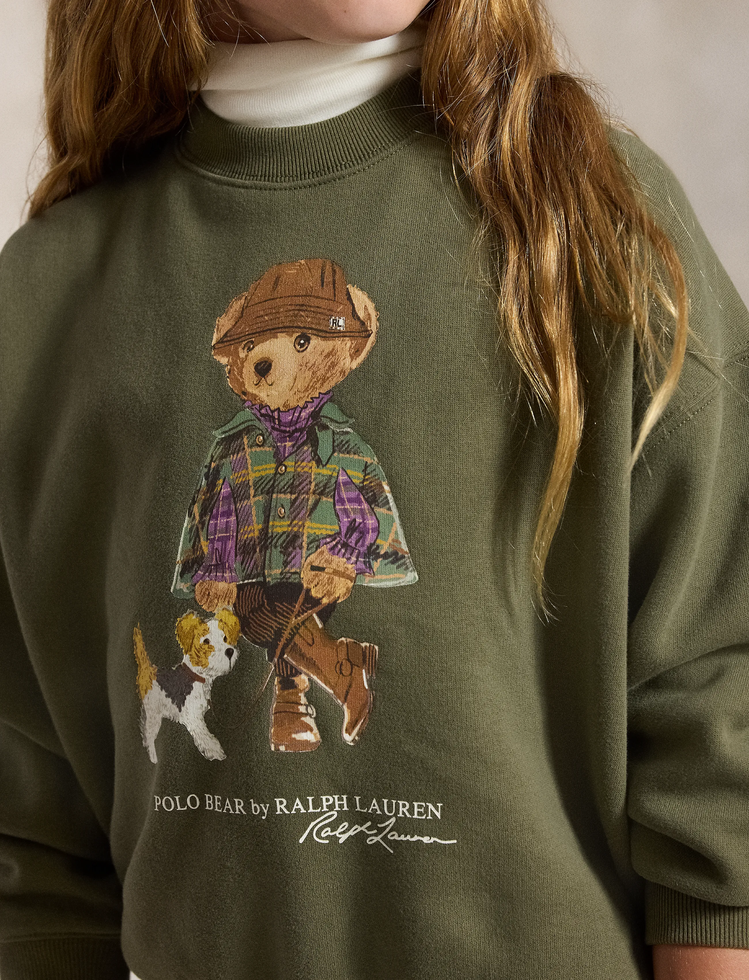 Ralph Lauren Kids - Polo Bear Fleece Sweatshirt - sweatshirts - cruise olive - 3