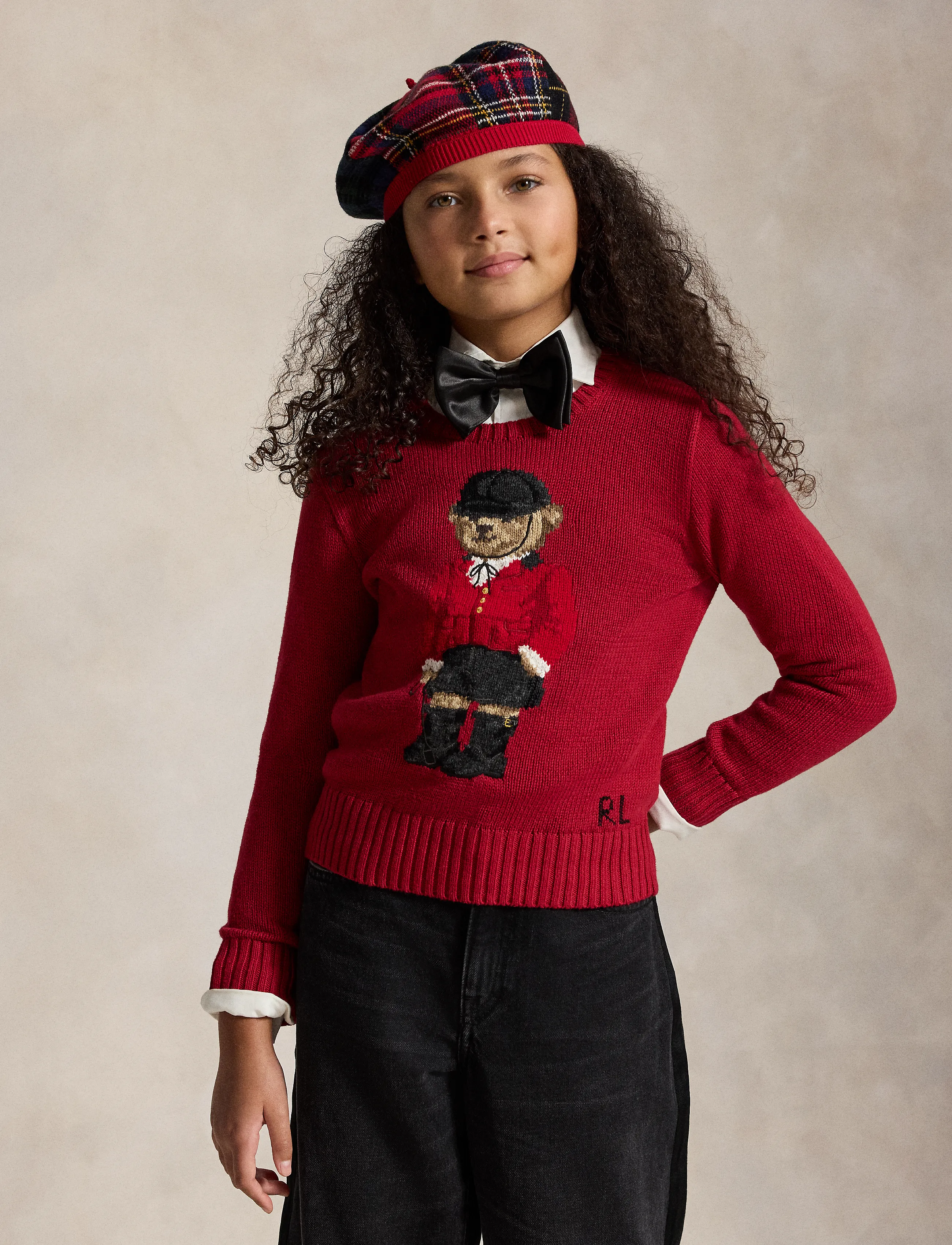 Ralph Lauren Kids Polo Bear Sweater, Børn, Polo Bear Sweater, Rød, Str: M
