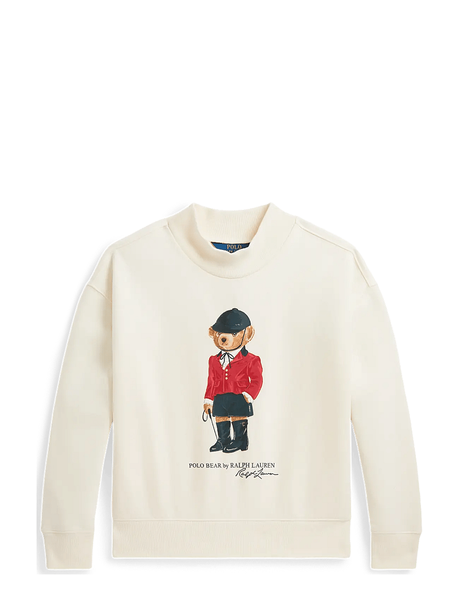 Ralph Lauren Kids - Polo Bear Fleece Boxy Sweatshirt - sweatshirts - clubhouse cream - 0