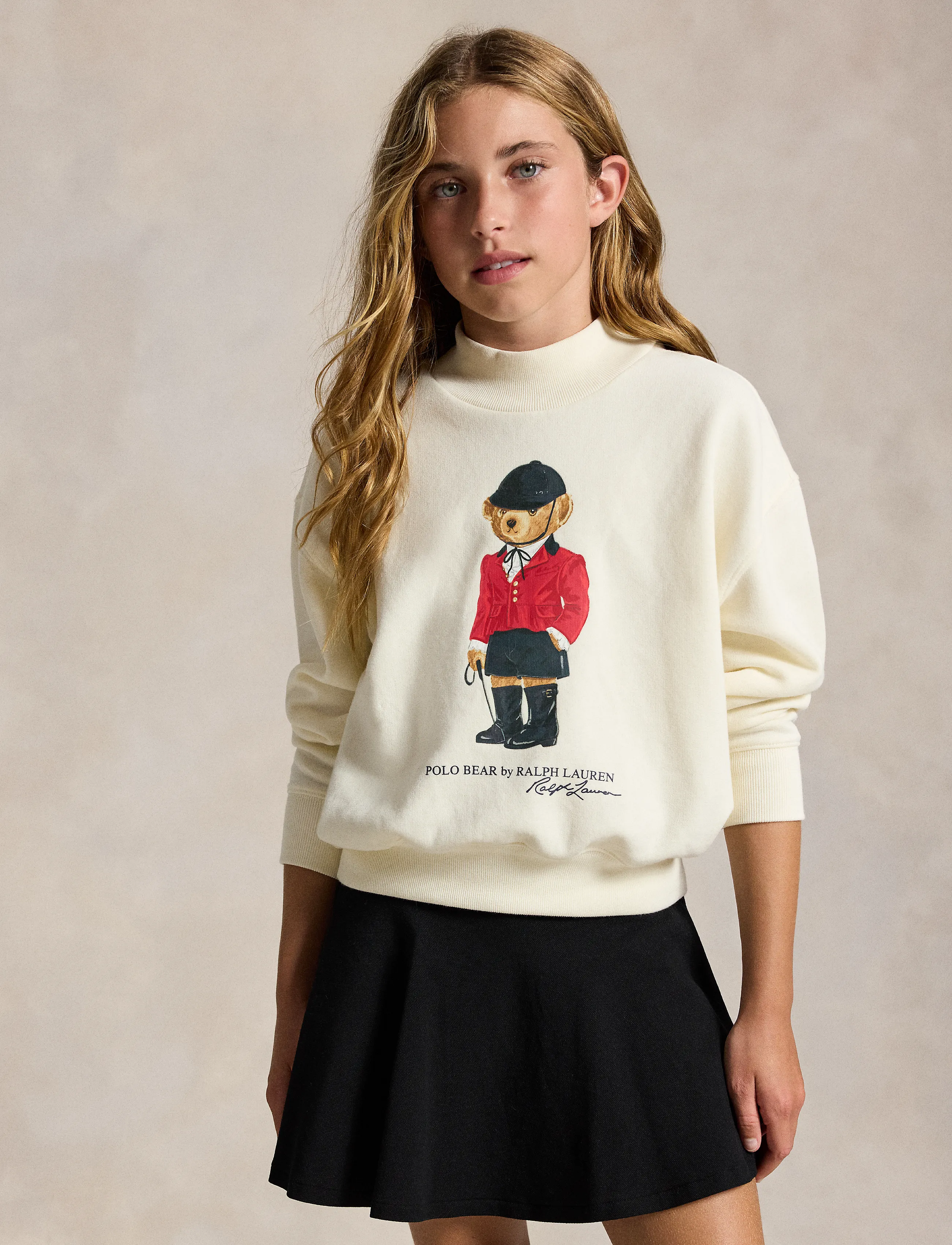 Ralph Lauren Kids Polo Bear Fleece Boxy Sweatshirt - Sweatshirts & Kapuzenpullover - CLUBHOUSE CREAM / cream