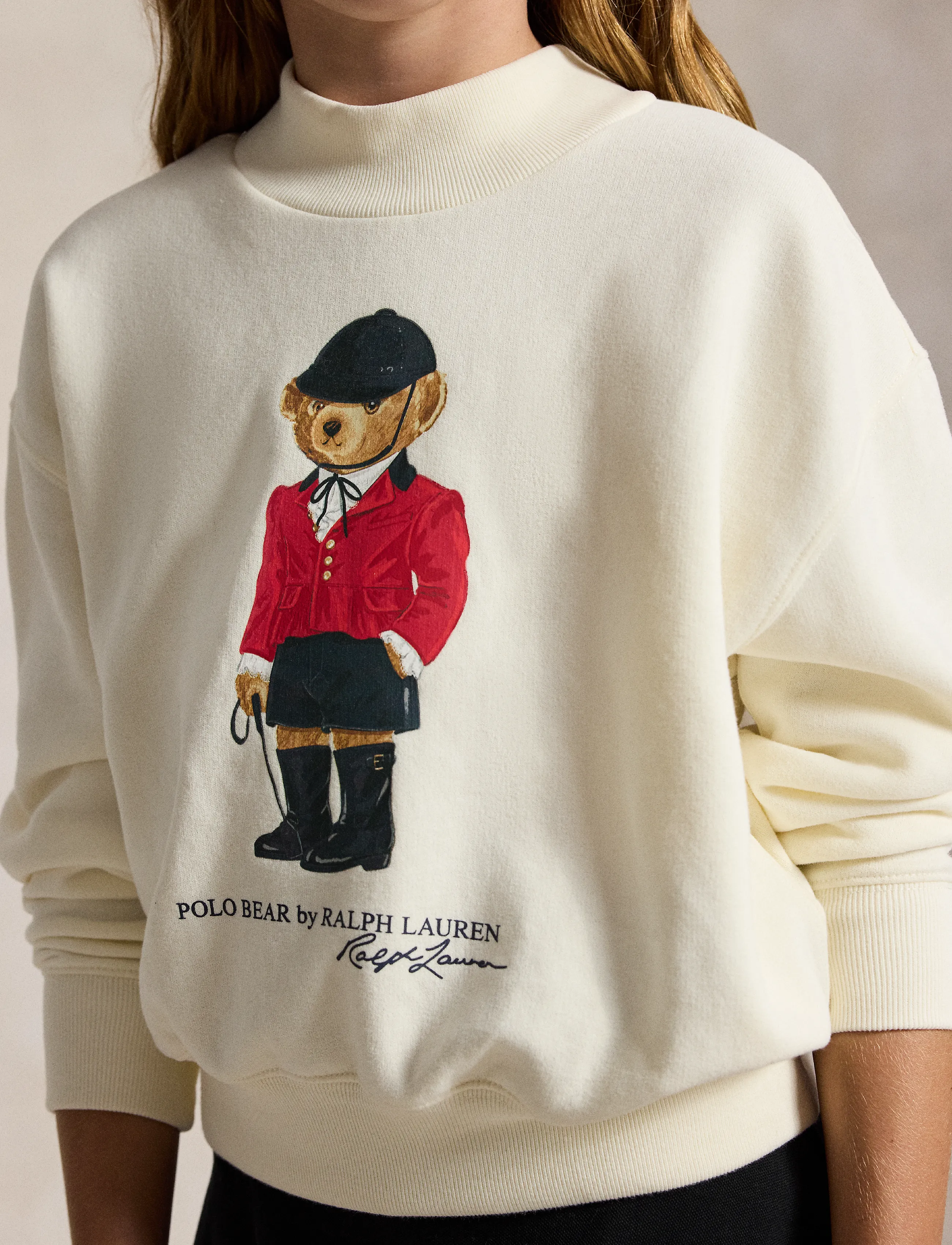 Ralph Lauren Kids - Polo Bear Fleece Boxy Sweatshirt - sweatshirts - clubhouse cream - 3