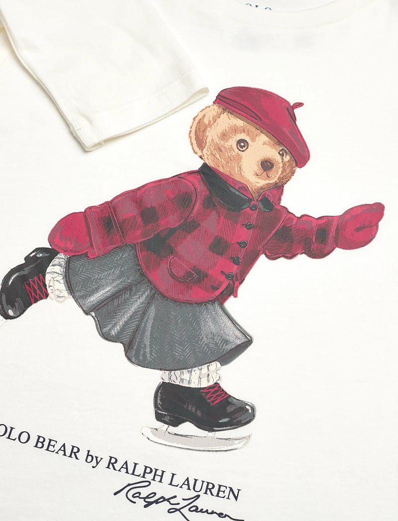 Ralph Lauren Kids - Polo Bear Cotton Long-Sleeve Tee - langærmede t-shirts - trophy cream - 2