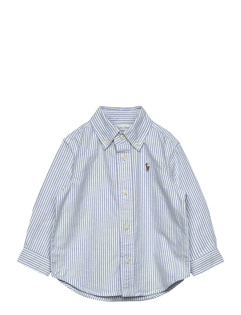 Ralph Lauren Kids - Striped Cotton Oxford Shirt - langärmlige hemden - lt blue stripe - 0