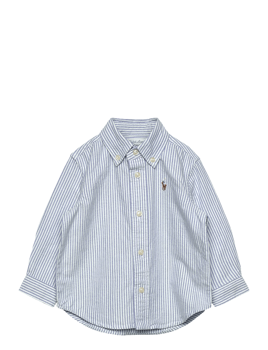 Ralph Lauren Kids - Striped Cotton Oxford Shirt - pikkade varrukatega särgid - lt blue stripe - 0