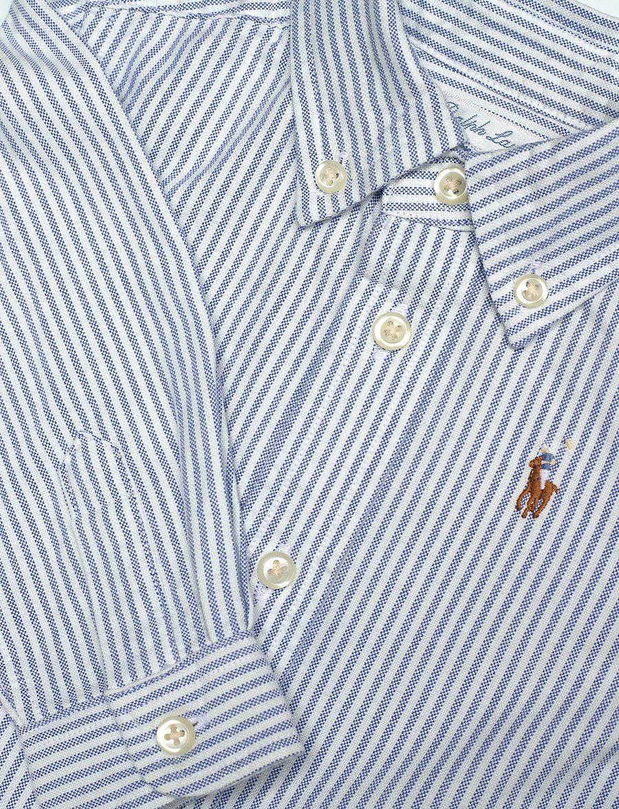 Ralph Lauren Kids - Striped Cotton Oxford Shirt - pikkade varrukatega särgid - lt blue stripe - 2
