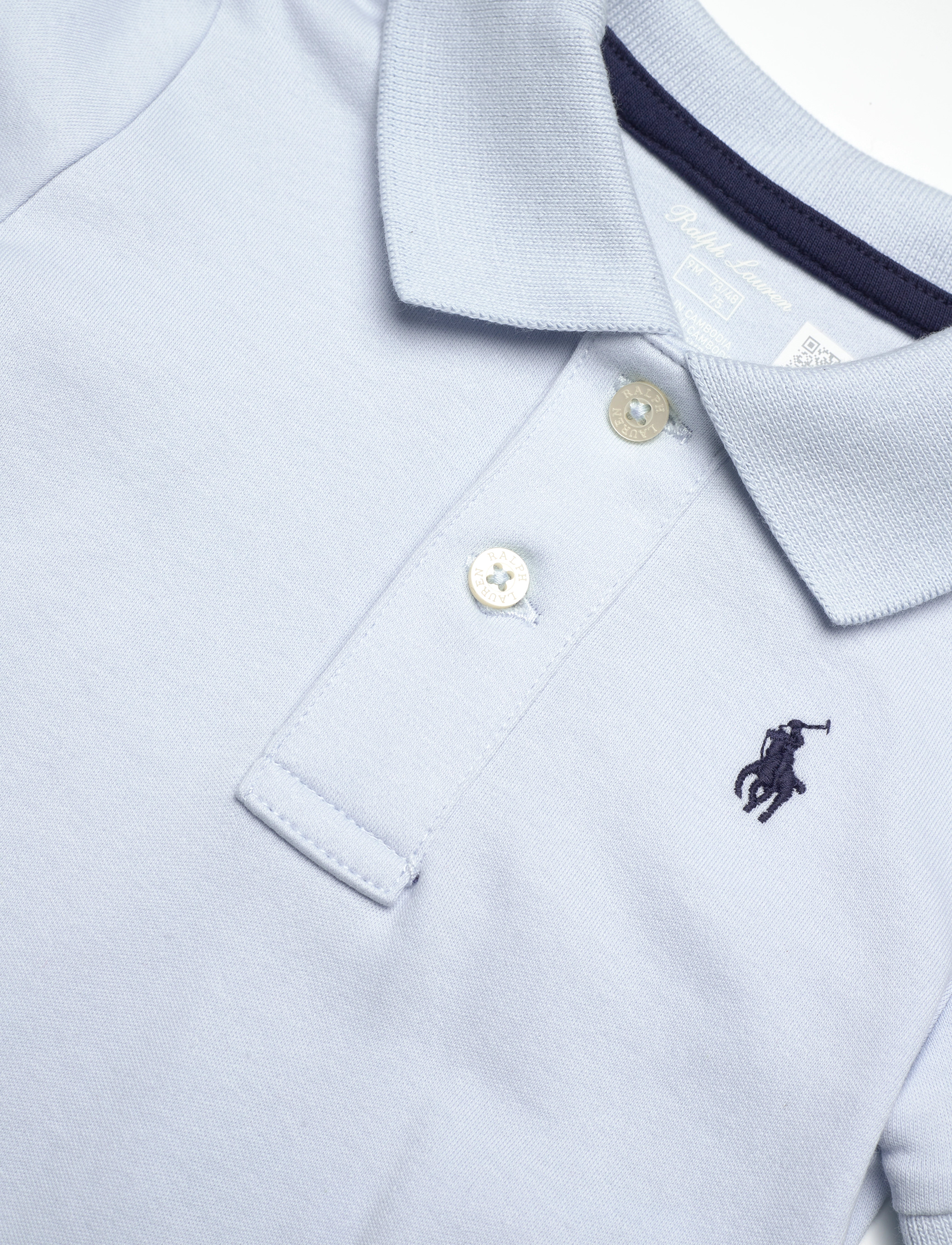 Ralph Lauren Kids - INTERLOCK-SS POLO-OP-BDY - kortærmede bodyer - beryl blue - 2