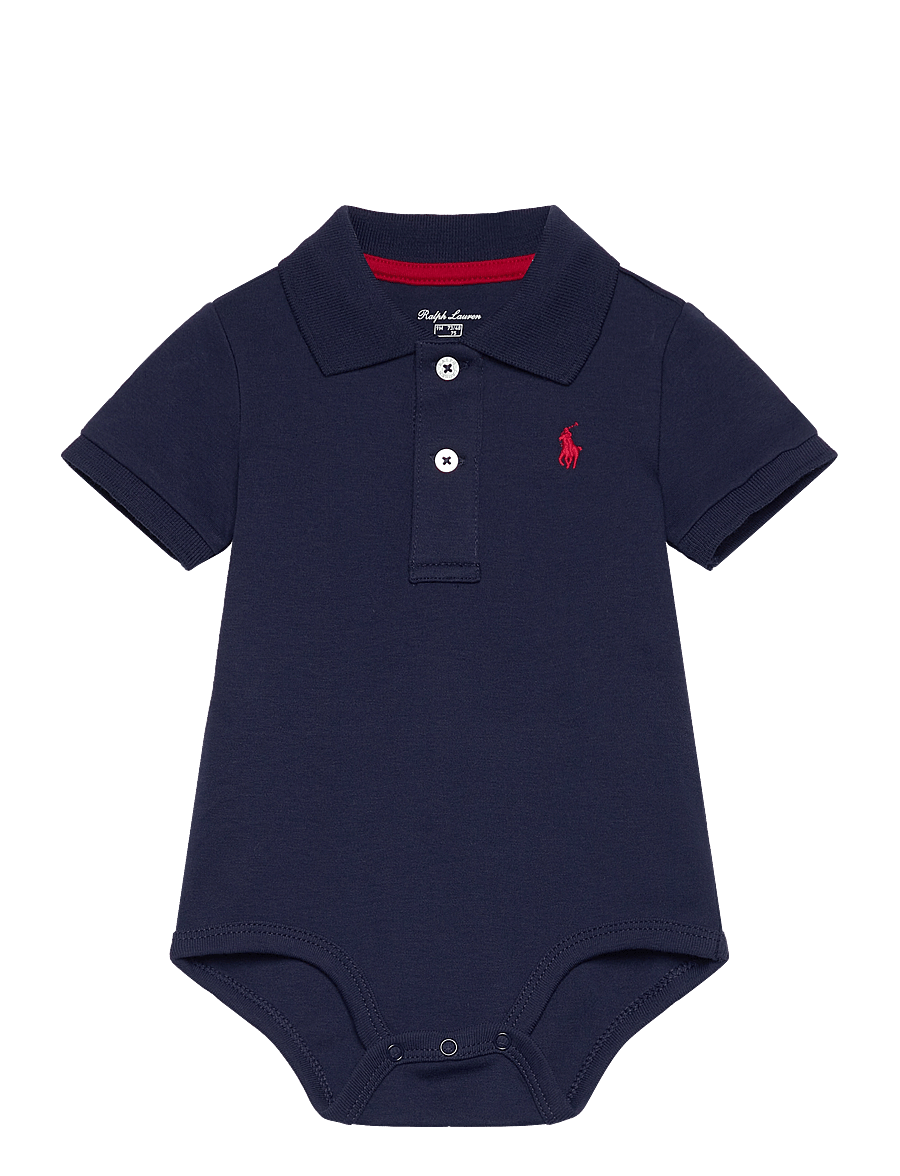 Ralph Lauren Kids - INTERLOCK-SS POLO-OP-BDY - kurzärmelige bodys - refined navy - 0
