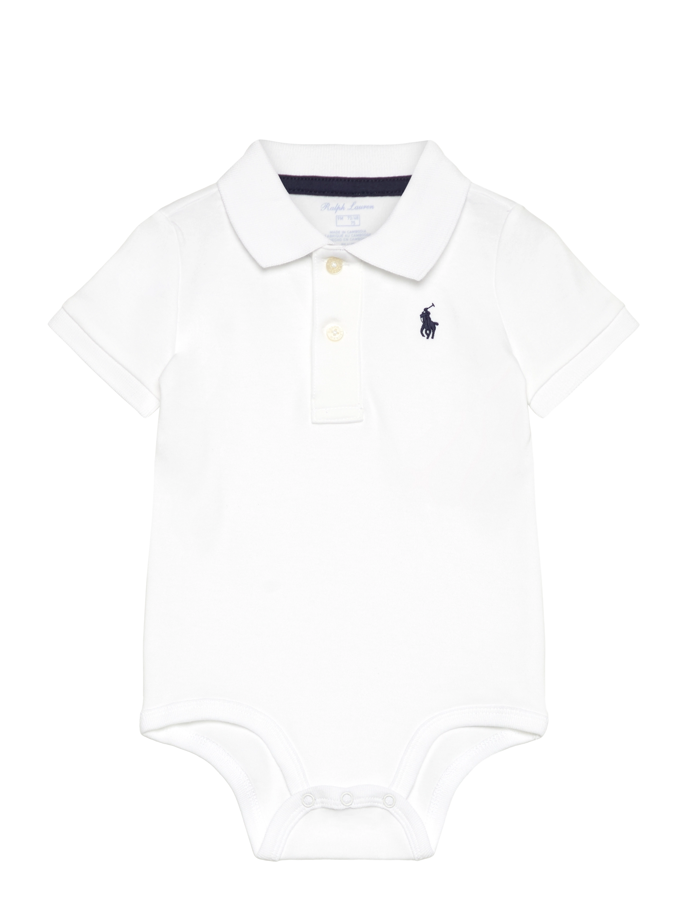 Ralph Lauren Kids INTERLOCK-SS POLO-OP-BDY - Short-sleeved bodies - WHITE / white