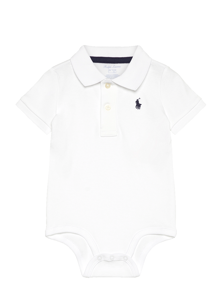 Ralph Lauren Kids - INTERLOCK-SS POLO-OP-BDY - bodies à manches courtes - white - 0