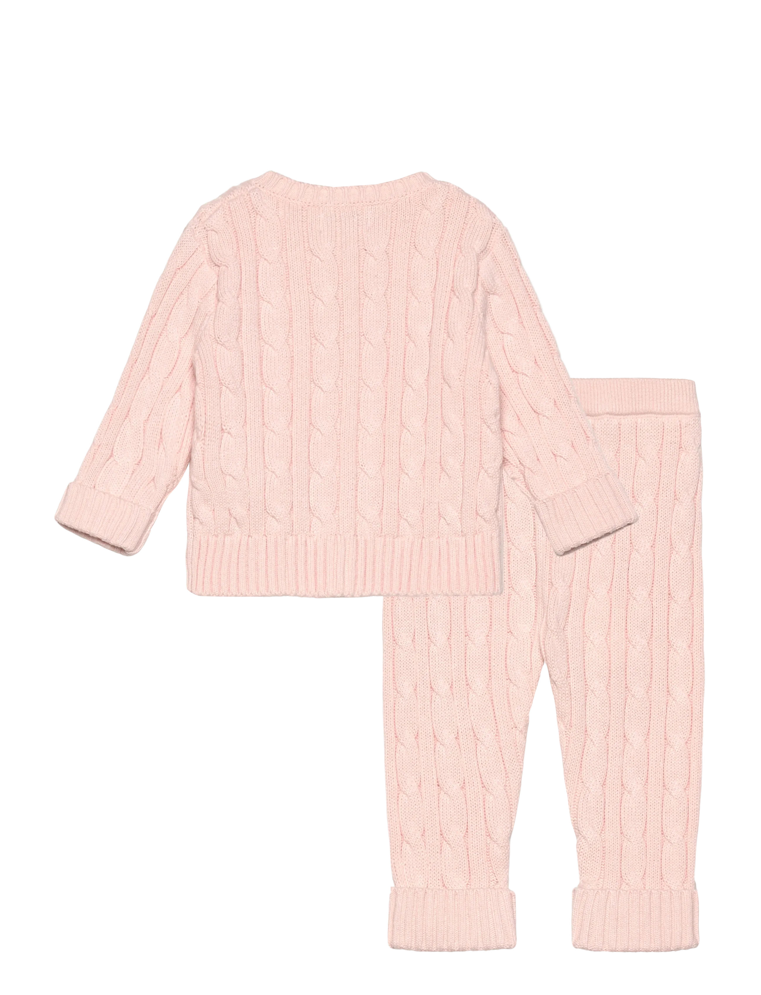Ralph Lauren Kids - Cable-Knit Cotton Cardigan & Pant Set - morning pink - 1