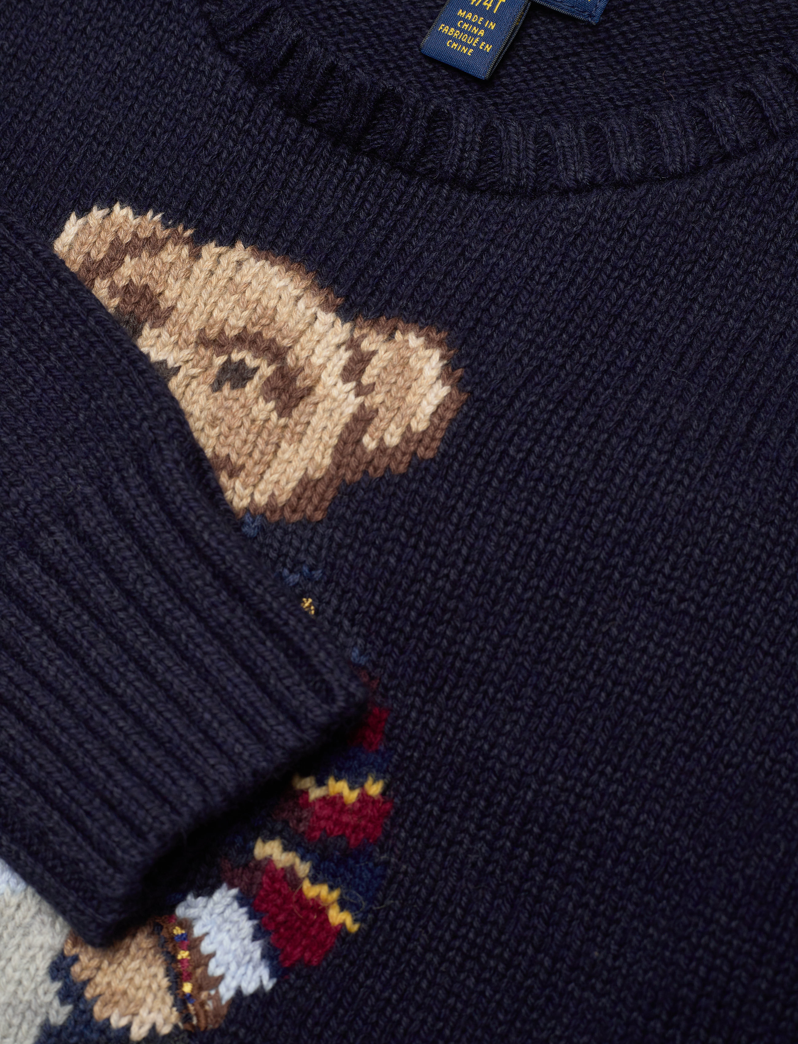 Ralph Lauren Kids - Polo Bear Cotton-Blend Sweater - rl navy - 4