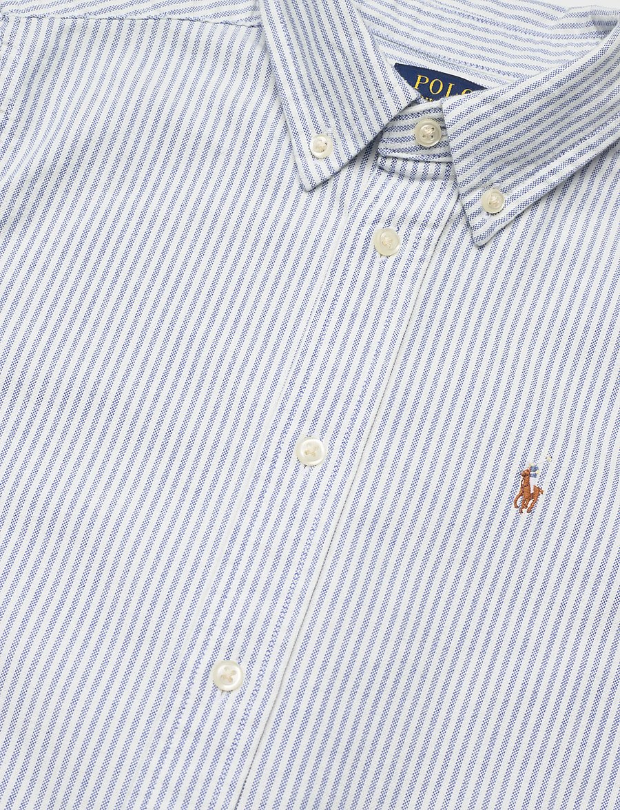 Ralph Lauren Kids - Striped Cotton Oxford Shirt - langärmlige hemden - lt blue stripe - 2