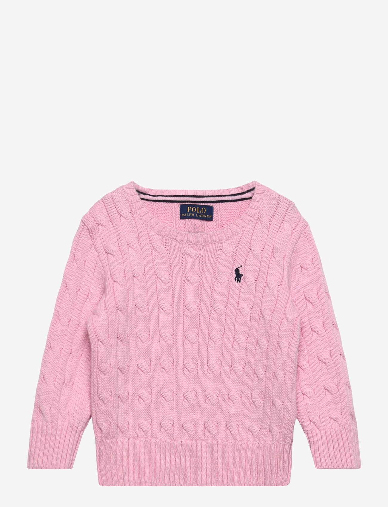 Ralph Lauren Kids - COMBED COTTON-LS CABLE CN-TP-SWT - trøjer - carmel pink/navy - 0
