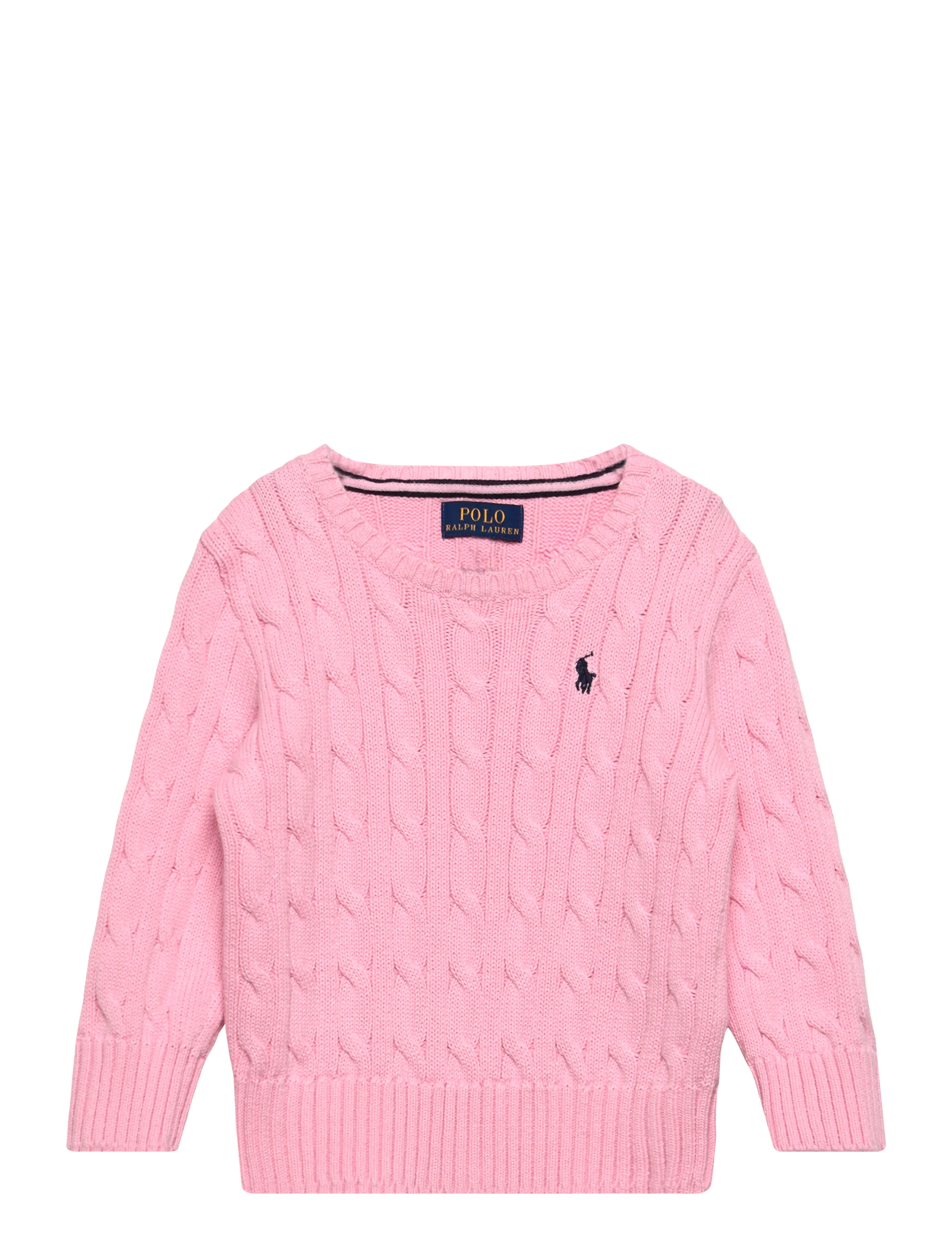 Ralph Lauren Kids COMBED COTTON-LS CABLE CN-TP-SWT - Stickade tröjor - CARMEL PINK/NAVY / pink/rose