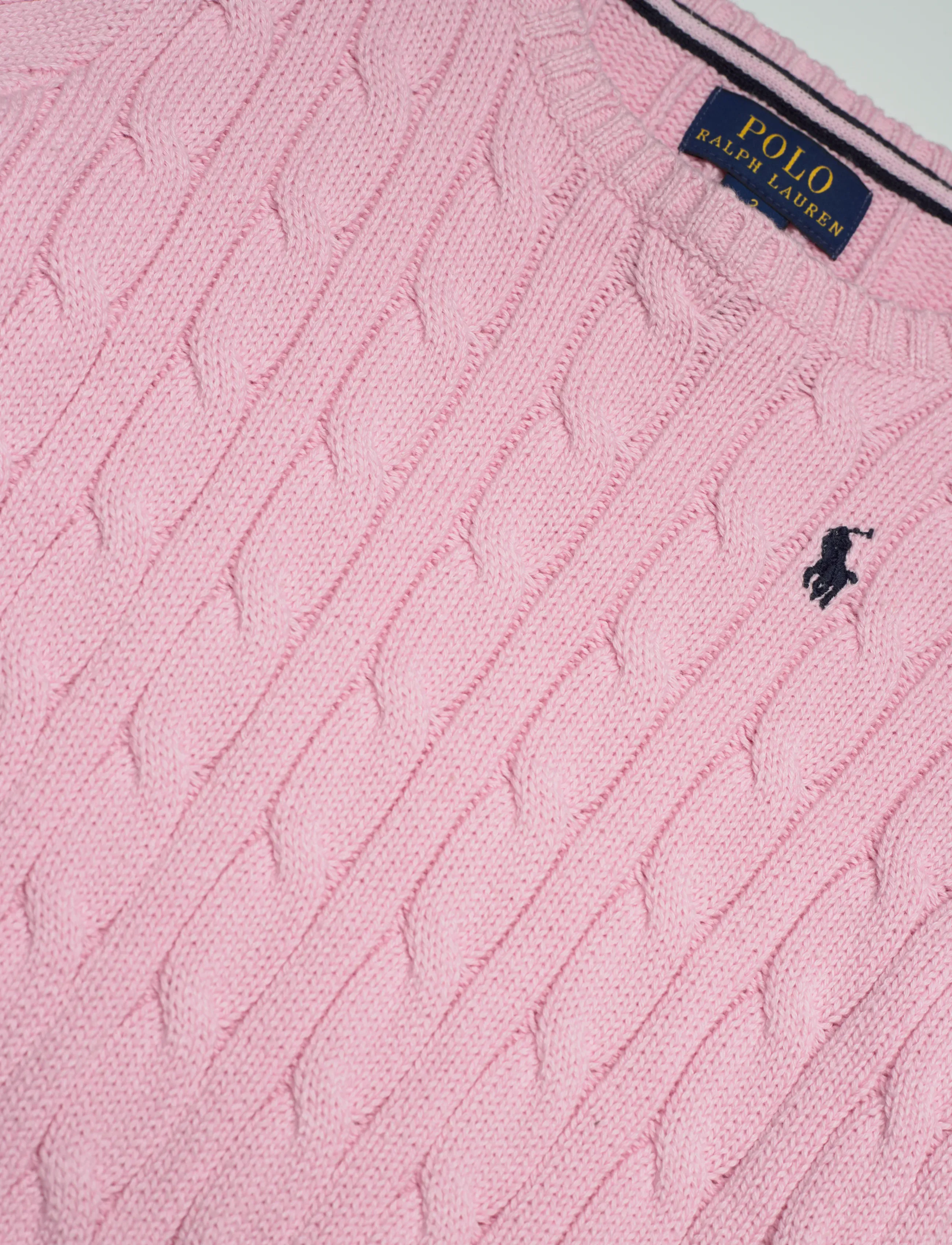 Ralph Lauren Kids - COMBED COTTON-LS CABLE CN-TP-SWT - džemprid - carmel pink/navy - 2