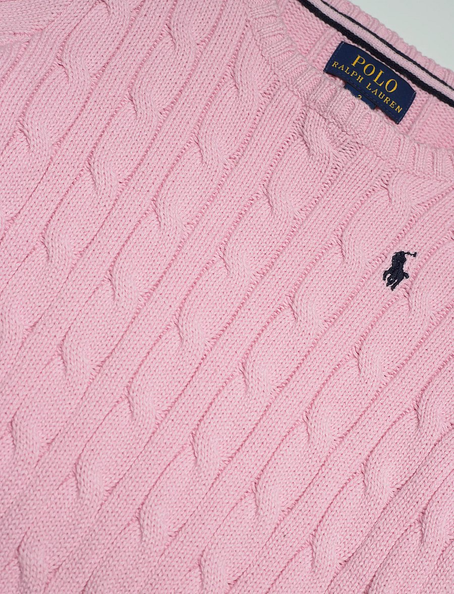 Ralph Lauren Kids - COMBED COTTON-LS CABLE CN-TP-SWT - pullover - carmel pink/navy - 2