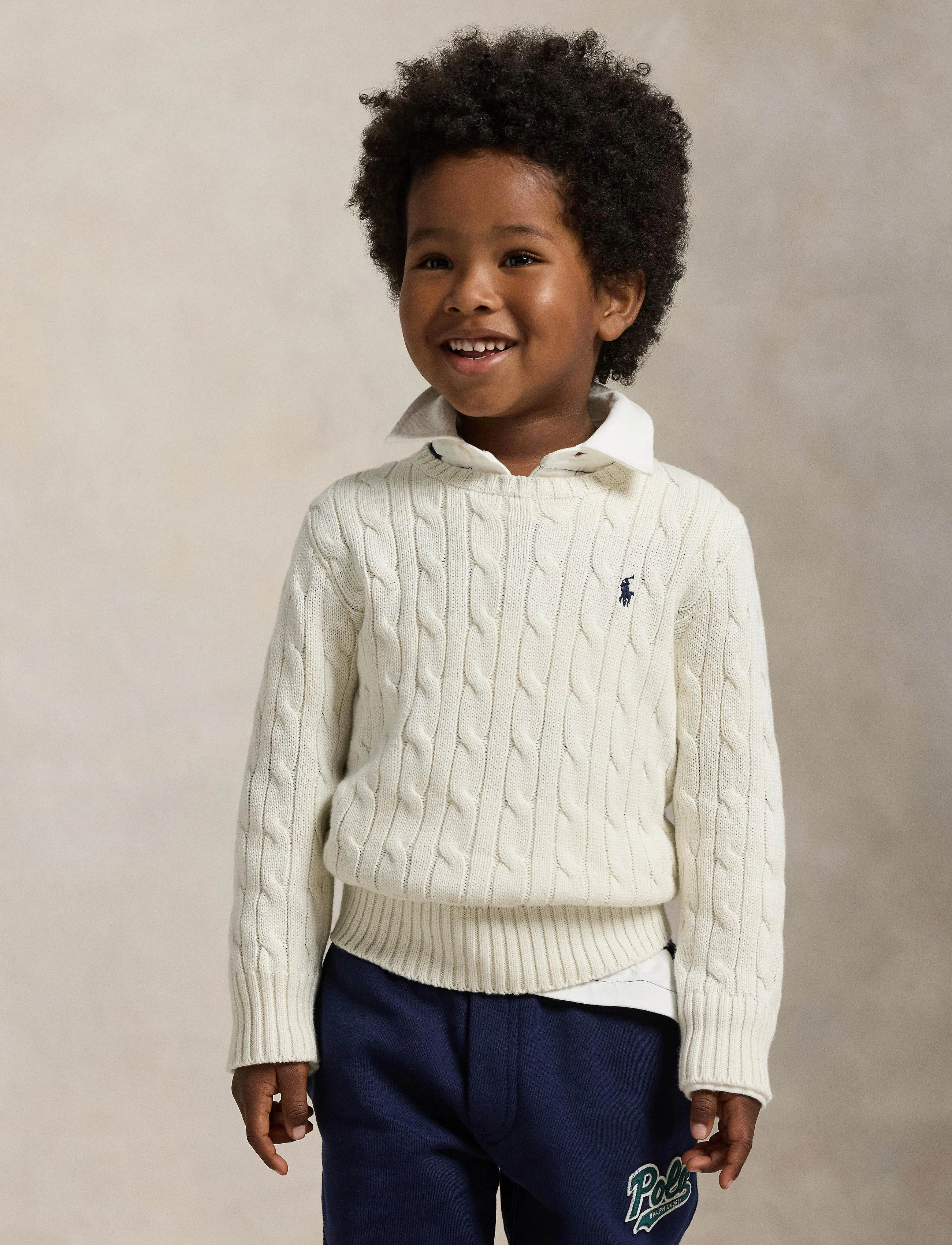 Ralph Lauren Kids - COMBED COTTON-LS CABLE CN-TP-SWT - trøjer - nevis - 3