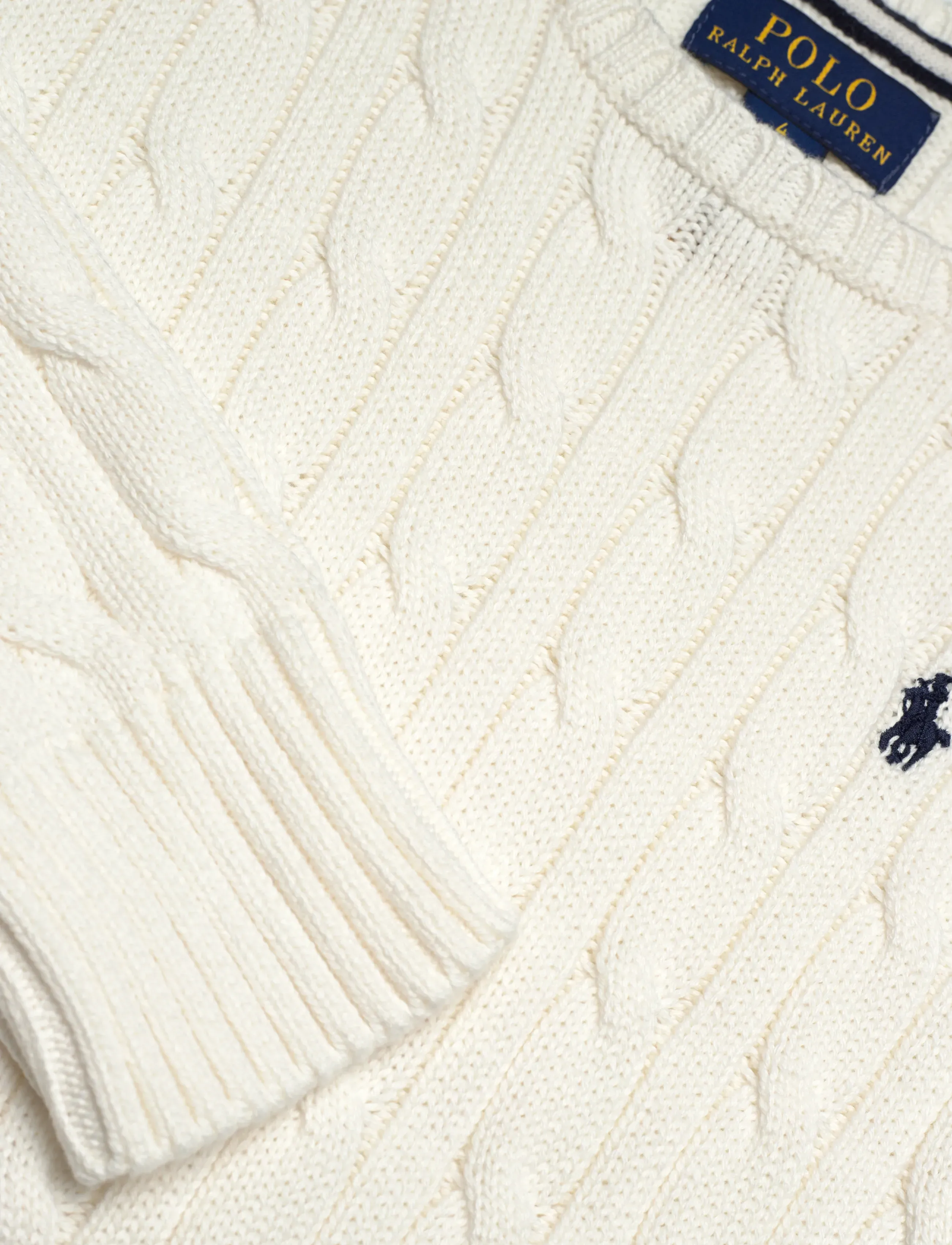 Ralph Lauren Kids - COMBED COTTON-LS CABLE CN-TP-SWT - trøjer - nevis - 5