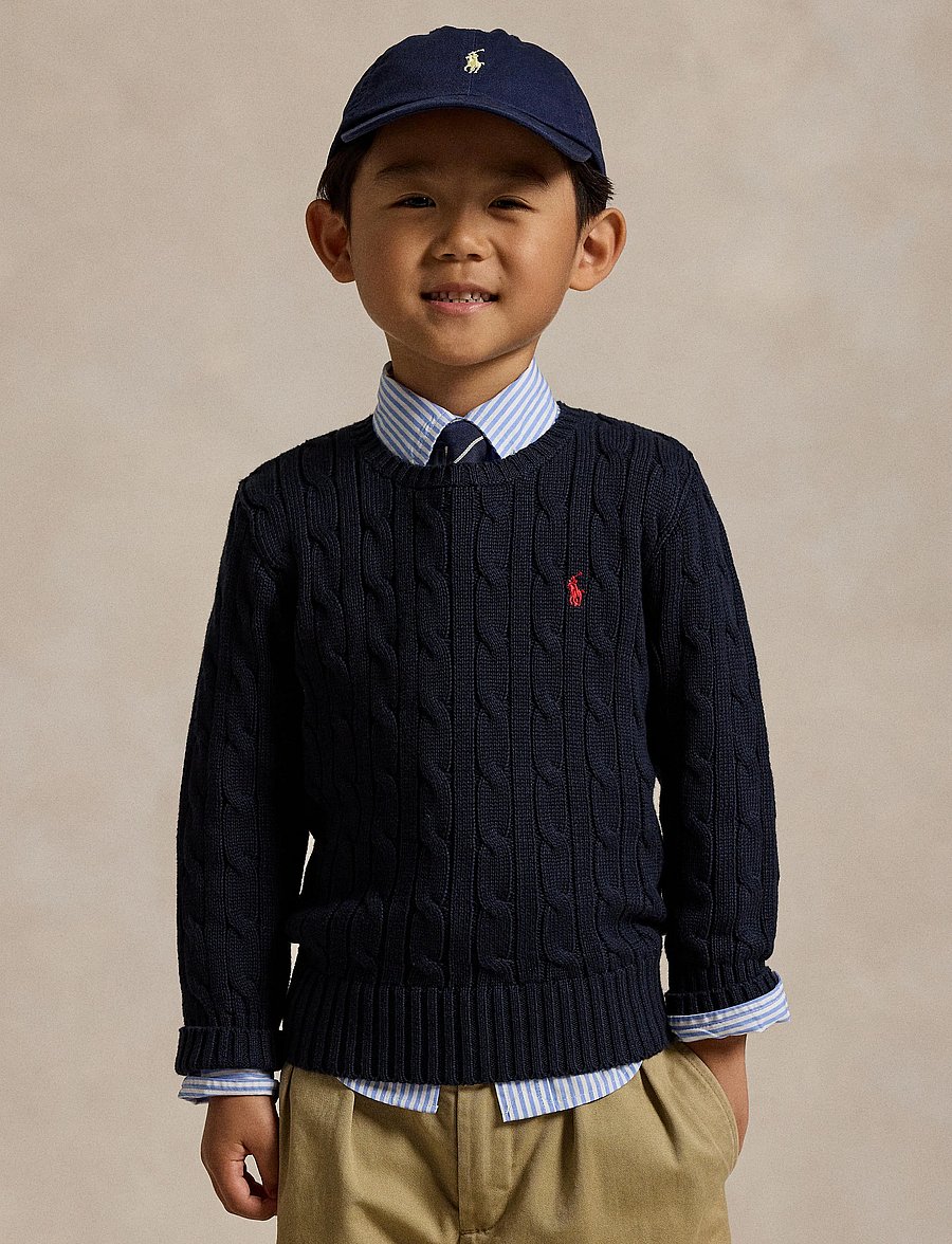 Ralph Lauren Kids - COMBED COTTON-LS CABLE CN-TP-SWT - swetry - rl navy/c3807 - 0
