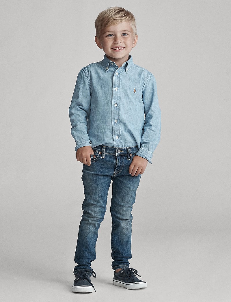 Ralph Lauren Kids - Cotton Chambray Shirt - skjortor - lt blue - 0