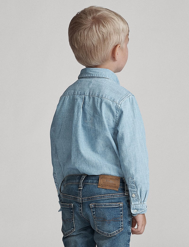 Ralph Lauren Kids - Cotton Chambray Shirt - skjortor - lt blue - 3