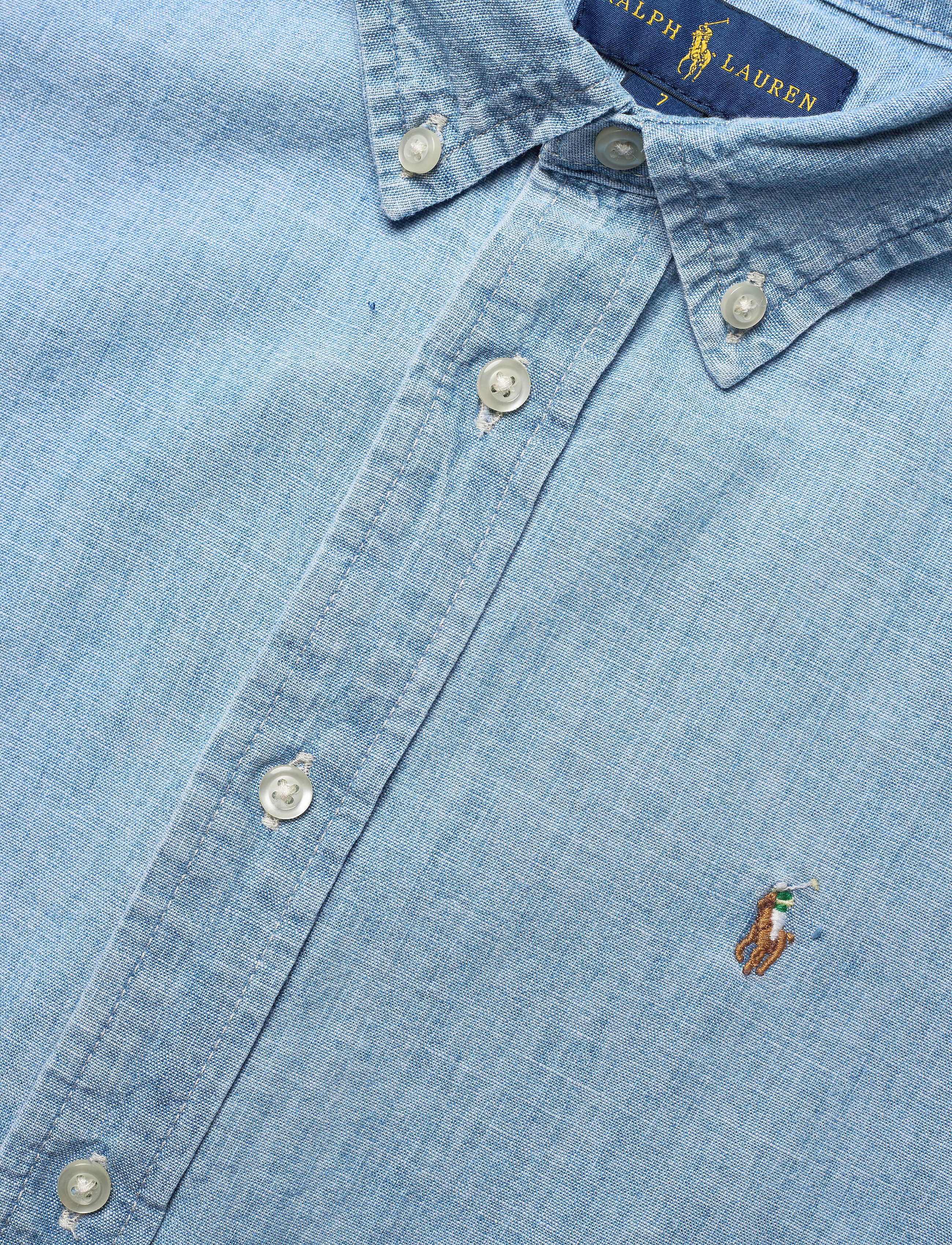 Ralph Lauren Kids - Cotton Chambray Shirt - skjorter - lt blue - 5