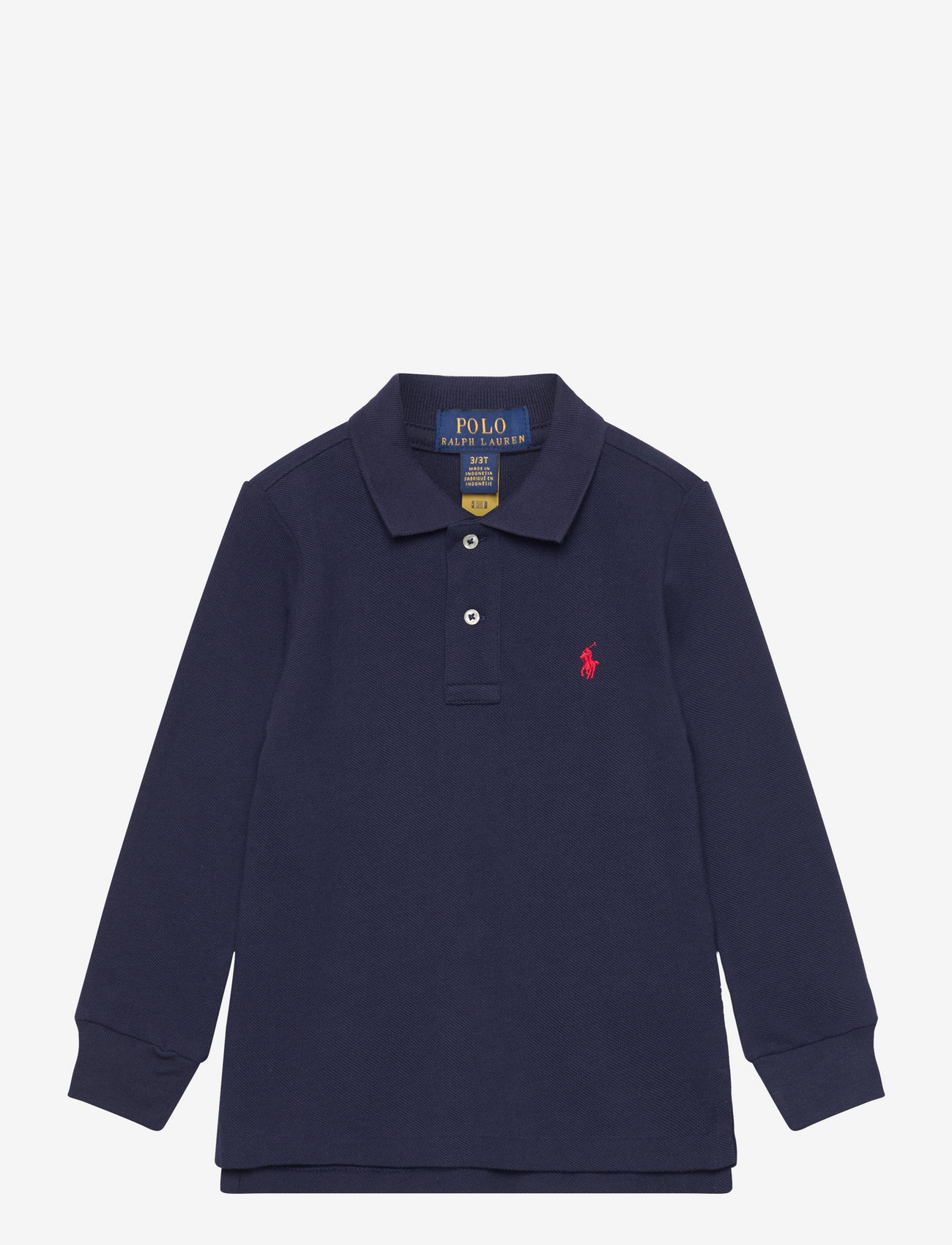 Ralph Lauren Kids - Cotton Mesh Long-Sleeve Polo Shirt - langärmelig poloshirt - refined navy - 0