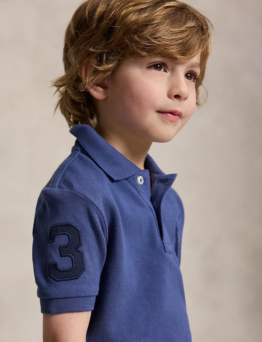 Ralph Lauren Kids - Big Pony Cotton Mesh Polo Shirt - kurzärmelig - light navy/c5935 - 5