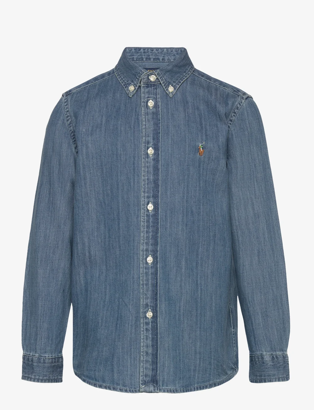 Ralph Lauren Kids - Cotton Denim Shirt - langärmlige hemden - dk blue - 0