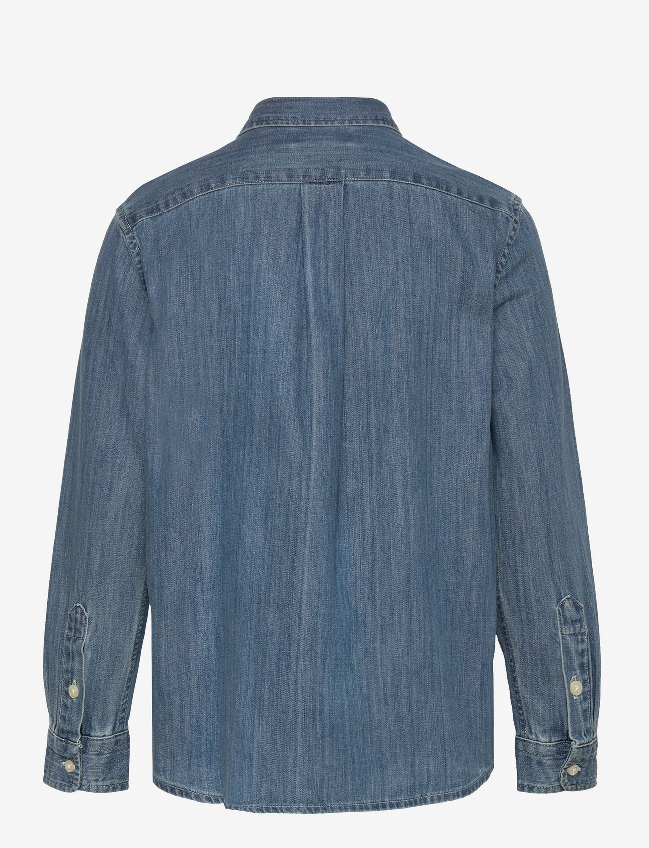 Ralph Lauren Kids - Cotton Denim Shirt - langærmede skjorter - dk blue - 1