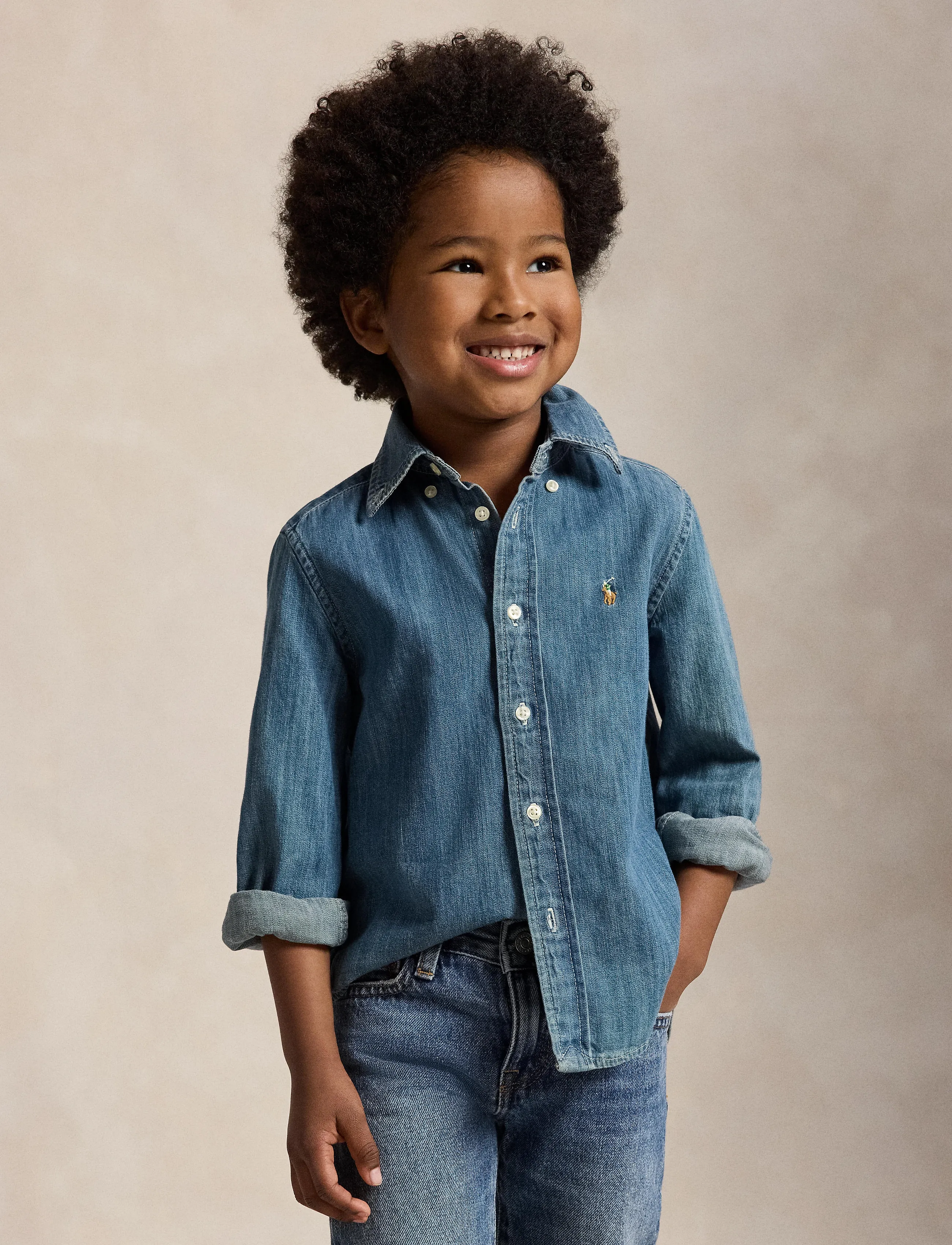Ralph Lauren Kids - Cotton Denim Shirt - dk blue - 4