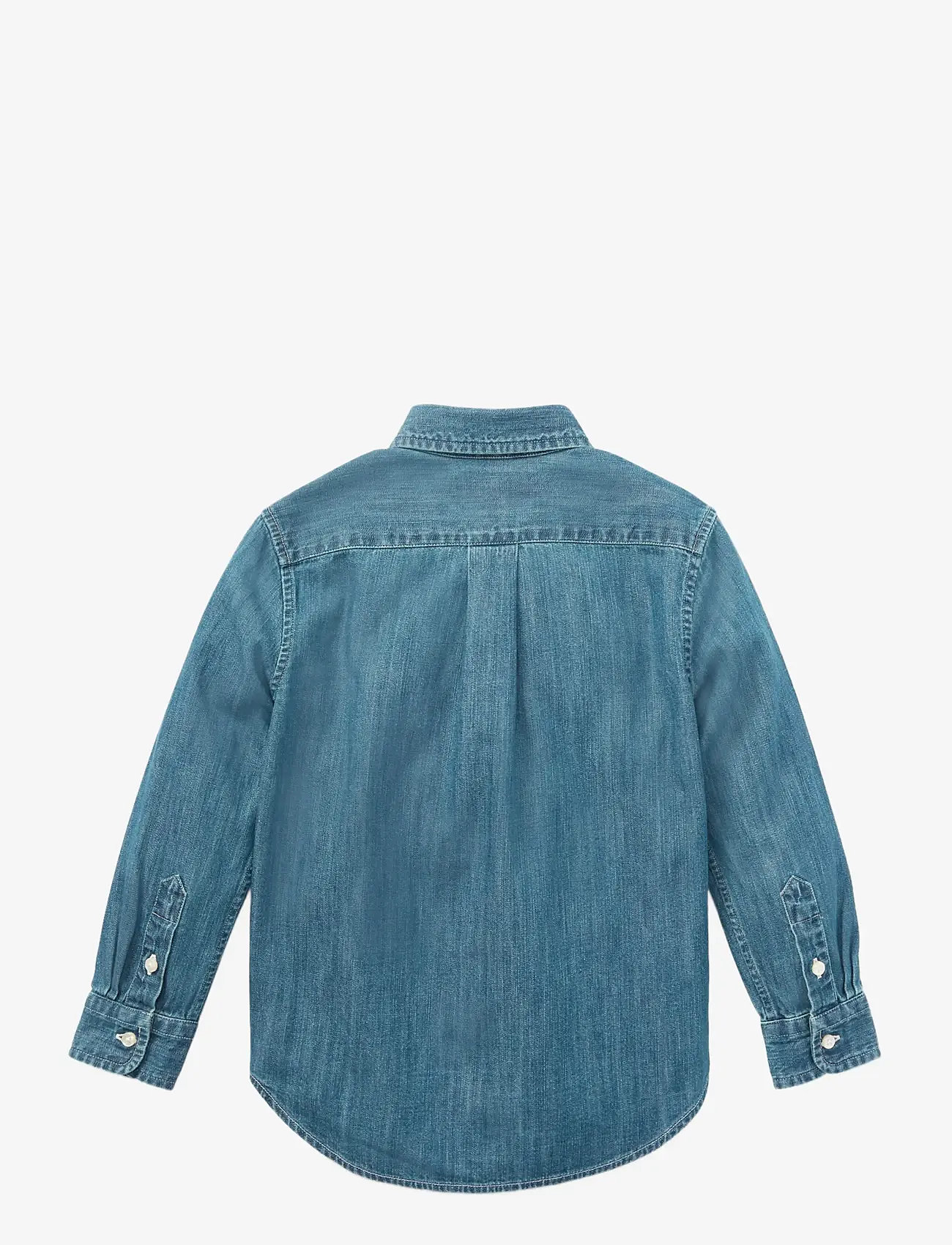 Ralph Lauren Kids - Cotton Denim Shirt - långärmade skjortor - dk blue - 3