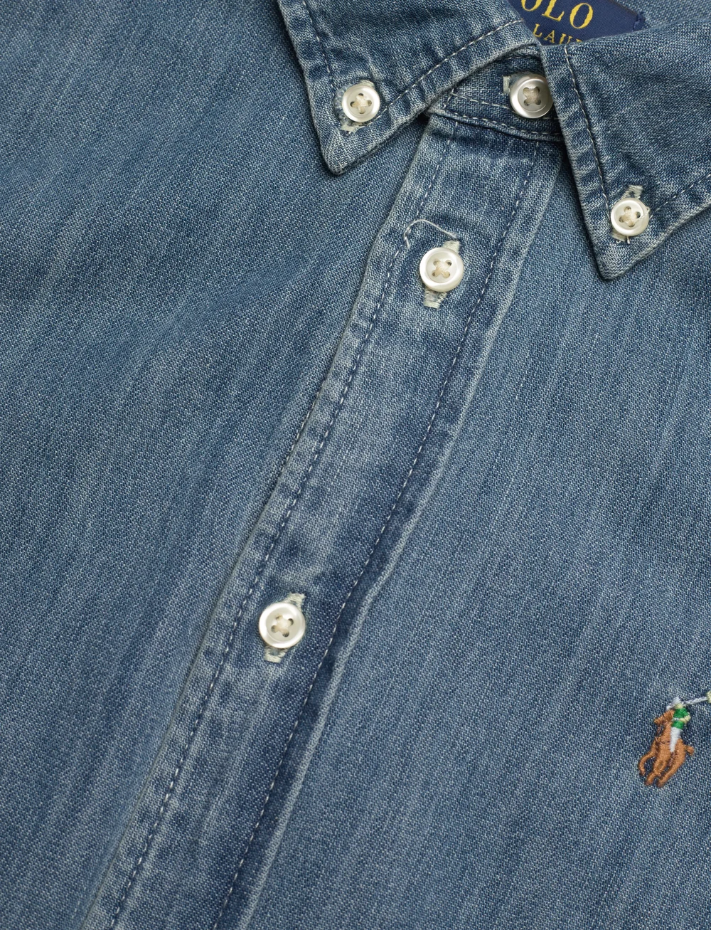 Ralph Lauren Kids - Cotton Denim Shirt - langärmlige hemden - dk blue - 2