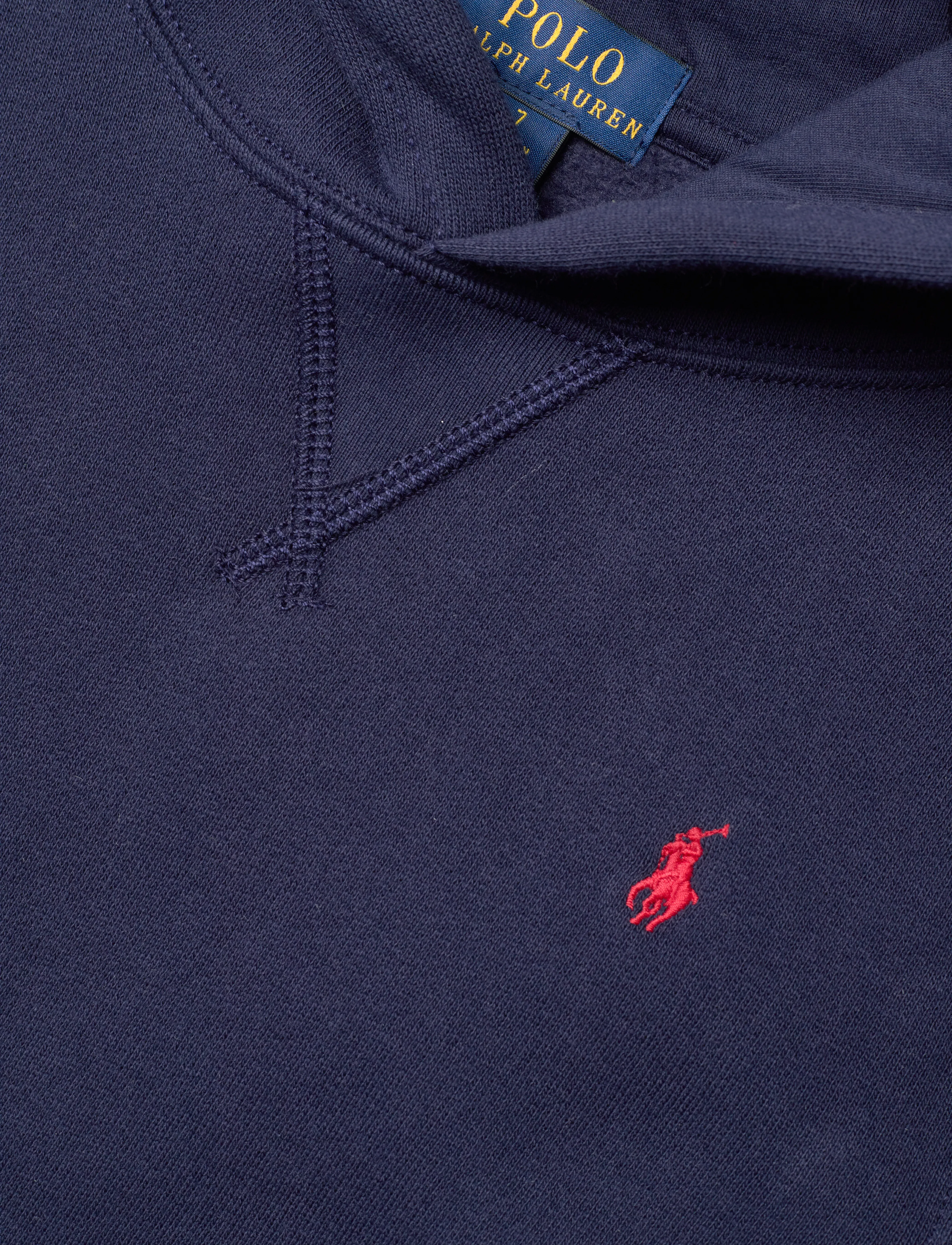 Ralph Lauren Kids - SEASONAL FLEECE-LS PO HOOD-TP-KNT - hættetrøjer - refined navy/c387 - 5