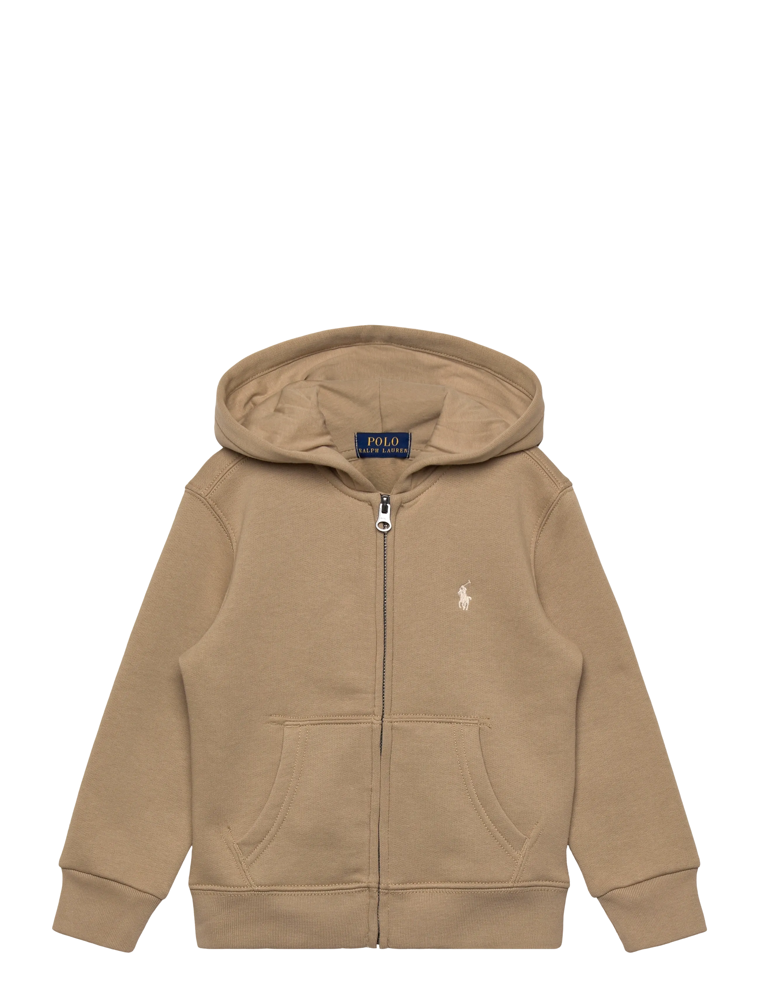 Ralph Lauren Kids Fleece Full-Zip Hoodie - Tøj - CLASSIC KHAKI/C81 / brown