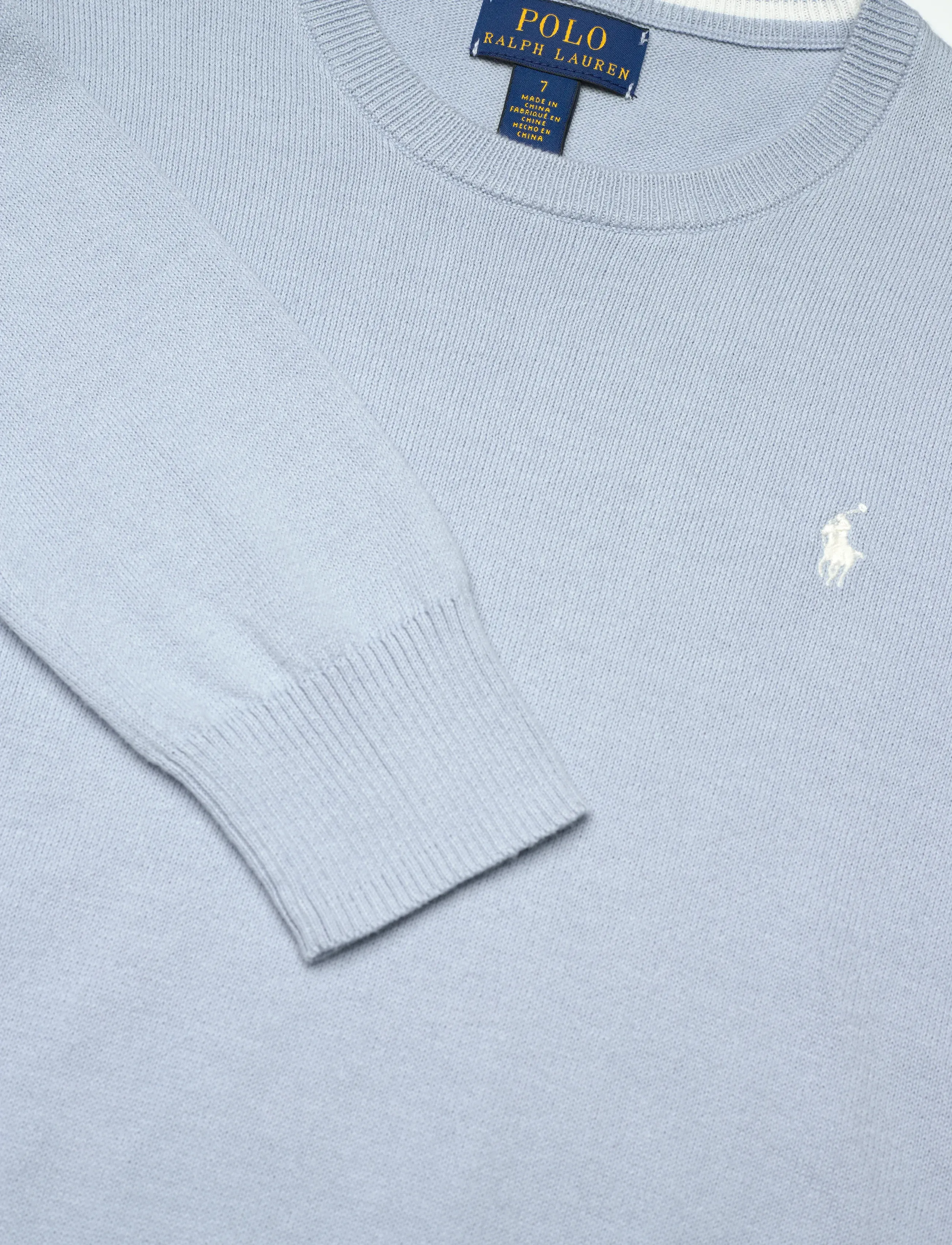 Ralph Lauren Kids - Cotton Crewneck Sweater - stickade tröjor - estate blue - 2