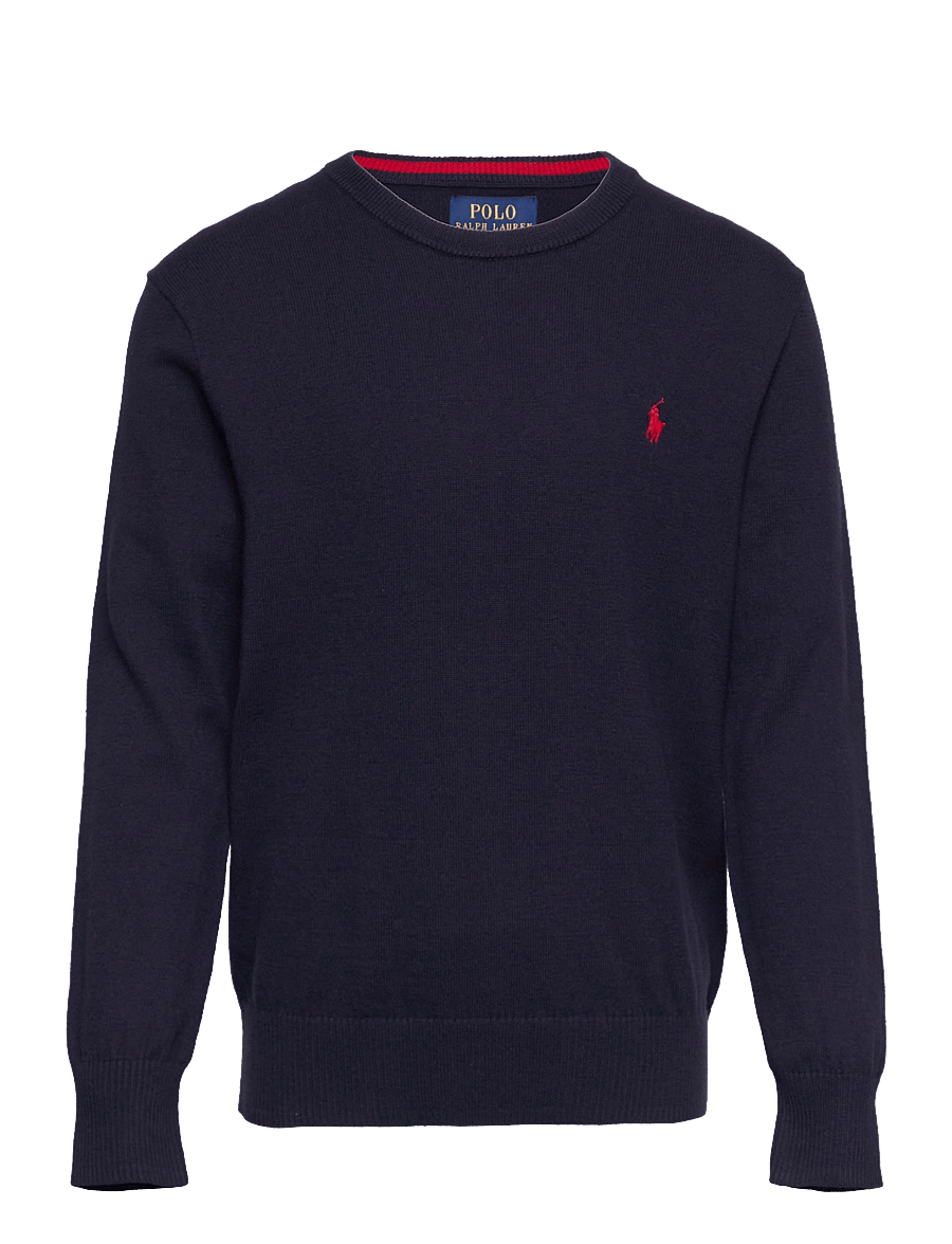 Ralph Lauren Kids - Cotton Crewneck Sweater - trøjer - rl navy/c3822 - 0