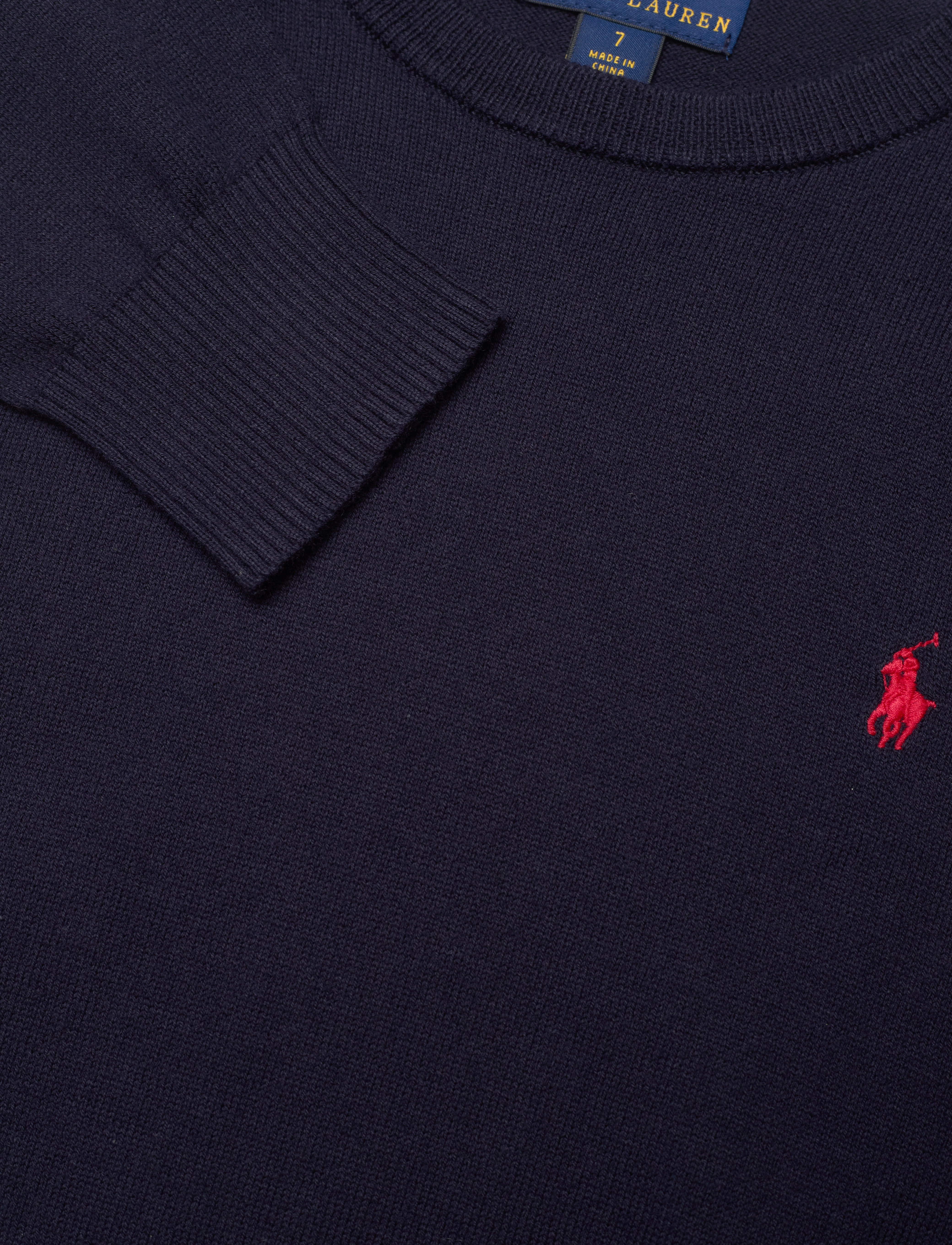 Ralph Lauren Kids - Cotton Crewneck Sweater - trøjer - rl navy/c3822 - 2