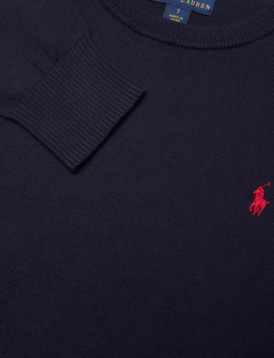 Ralph Lauren Kids - Cotton Crewneck Sweater - trøjer - rl navy/c3822 - 2