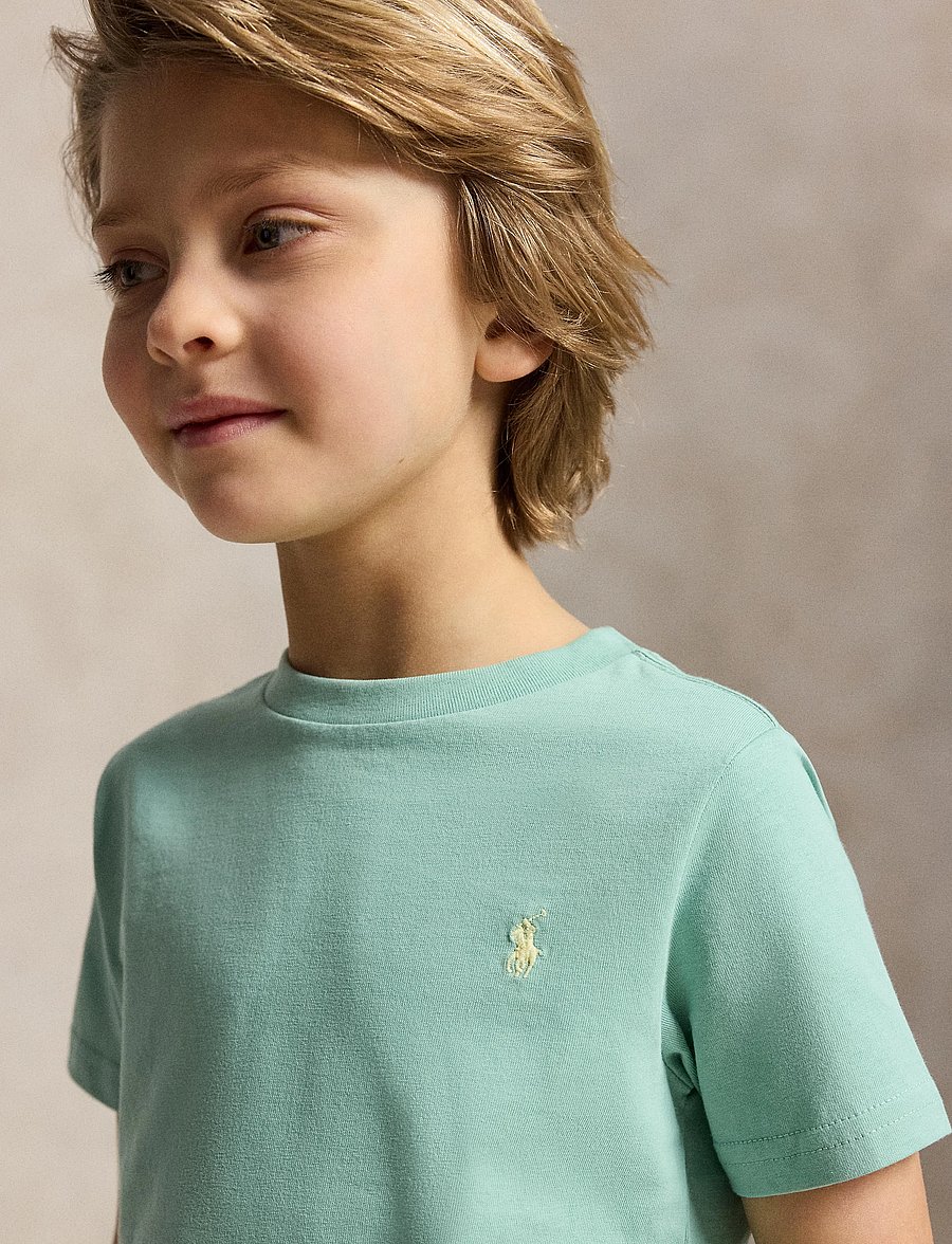 Ralph Lauren Kids - Cotton Jersey Crewneck Tee - lühikeste varrukatega t-särgid - celadon/c1168 - 4