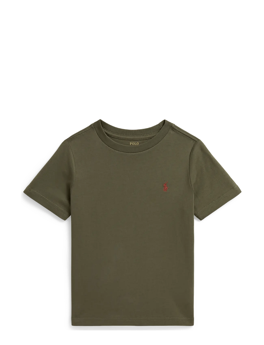Ralph Lauren Kids - Cotton Jersey Crewneck Tee - lühikeste varrukatega t-särgid - cruise olive/c8702 - 1