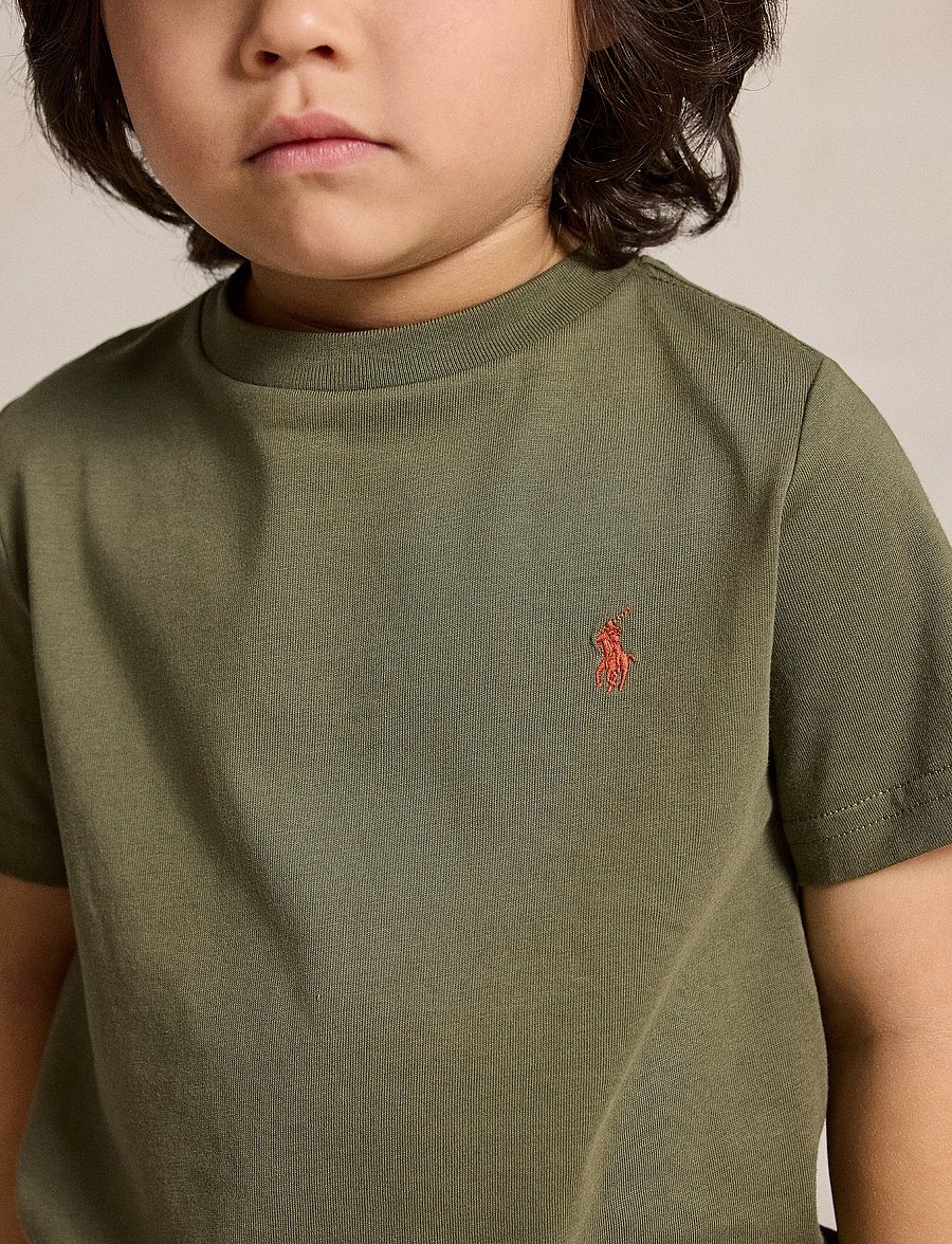 Ralph Lauren Kids - Cotton Jersey Crewneck Tee - lühikeste varrukatega t-särgid - cruise olive/c8702 - 3