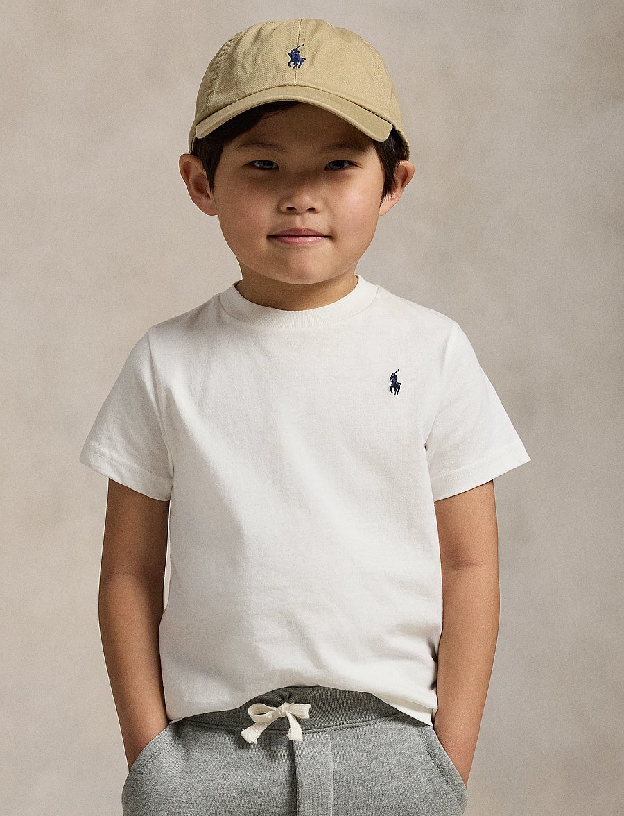 Ralph Lauren Kids - Cotton Jersey Crewneck Tee - kortærmede t-shirts - white - 2
