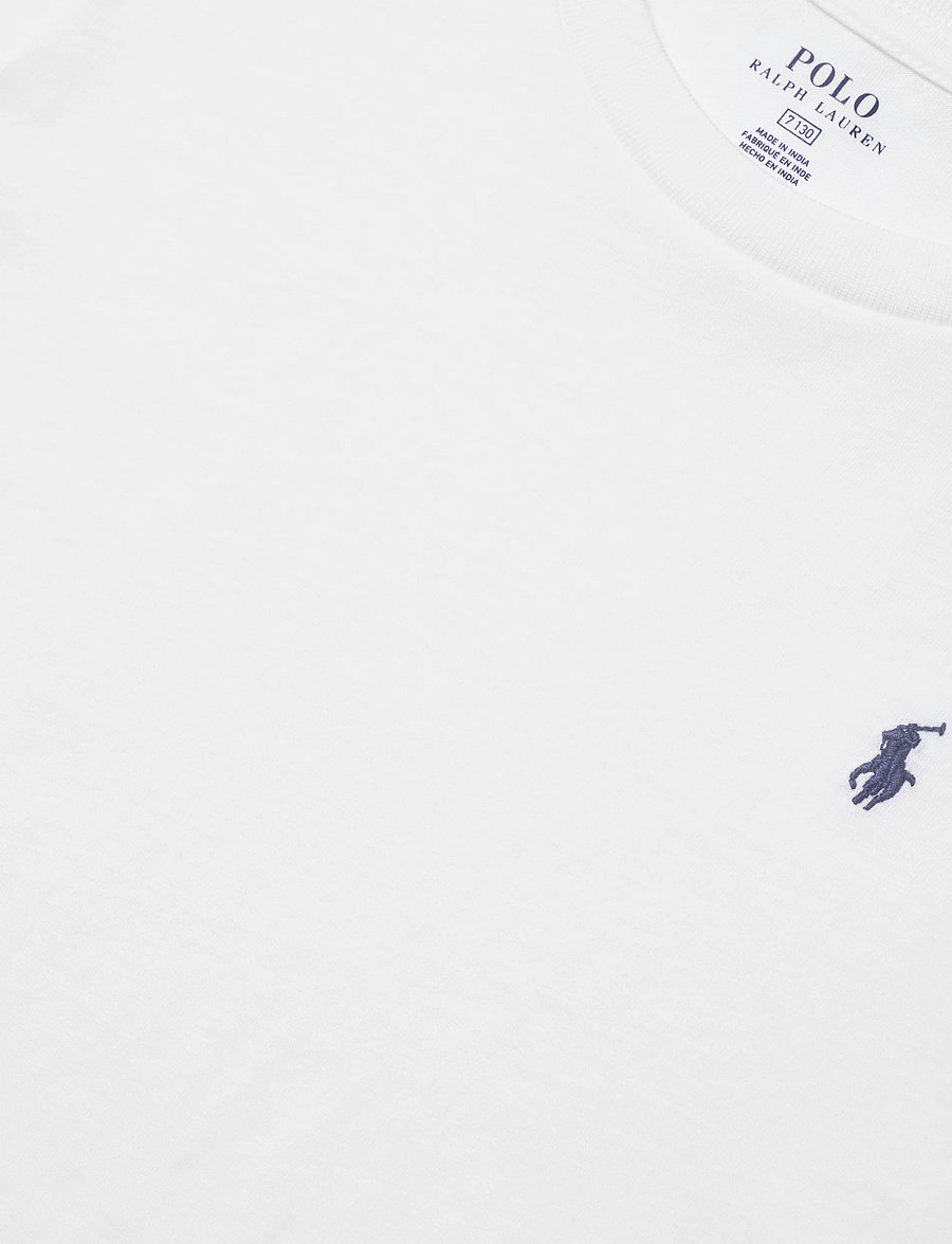 Ralph Lauren Kids - Cotton Jersey Crewneck Tee - kortærmede t-shirts - white - 4