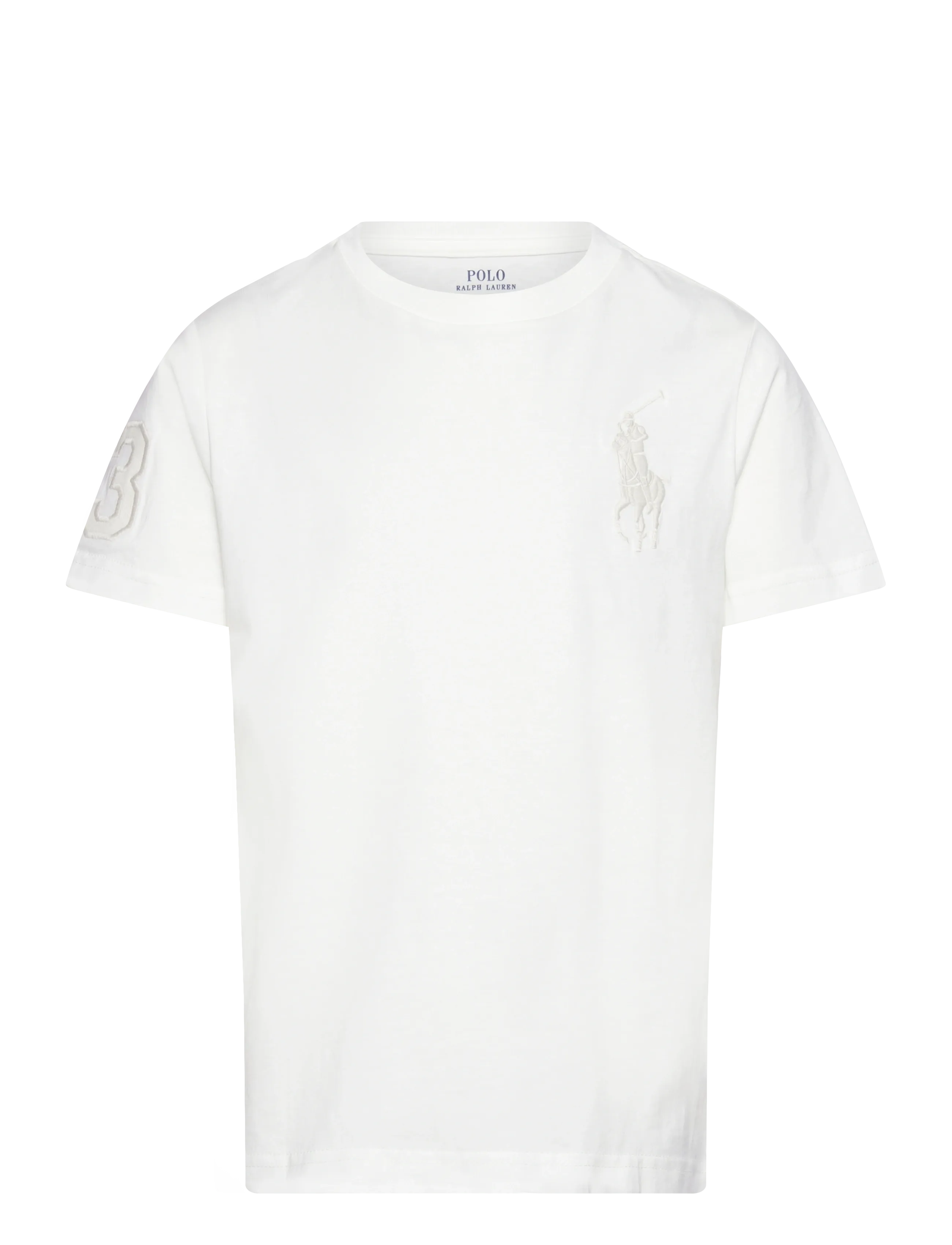 Ralph Lauren Kids Big Pony Cotton Jersey Tee - T-shirts - DECKWASH WHITE/C8 / cream