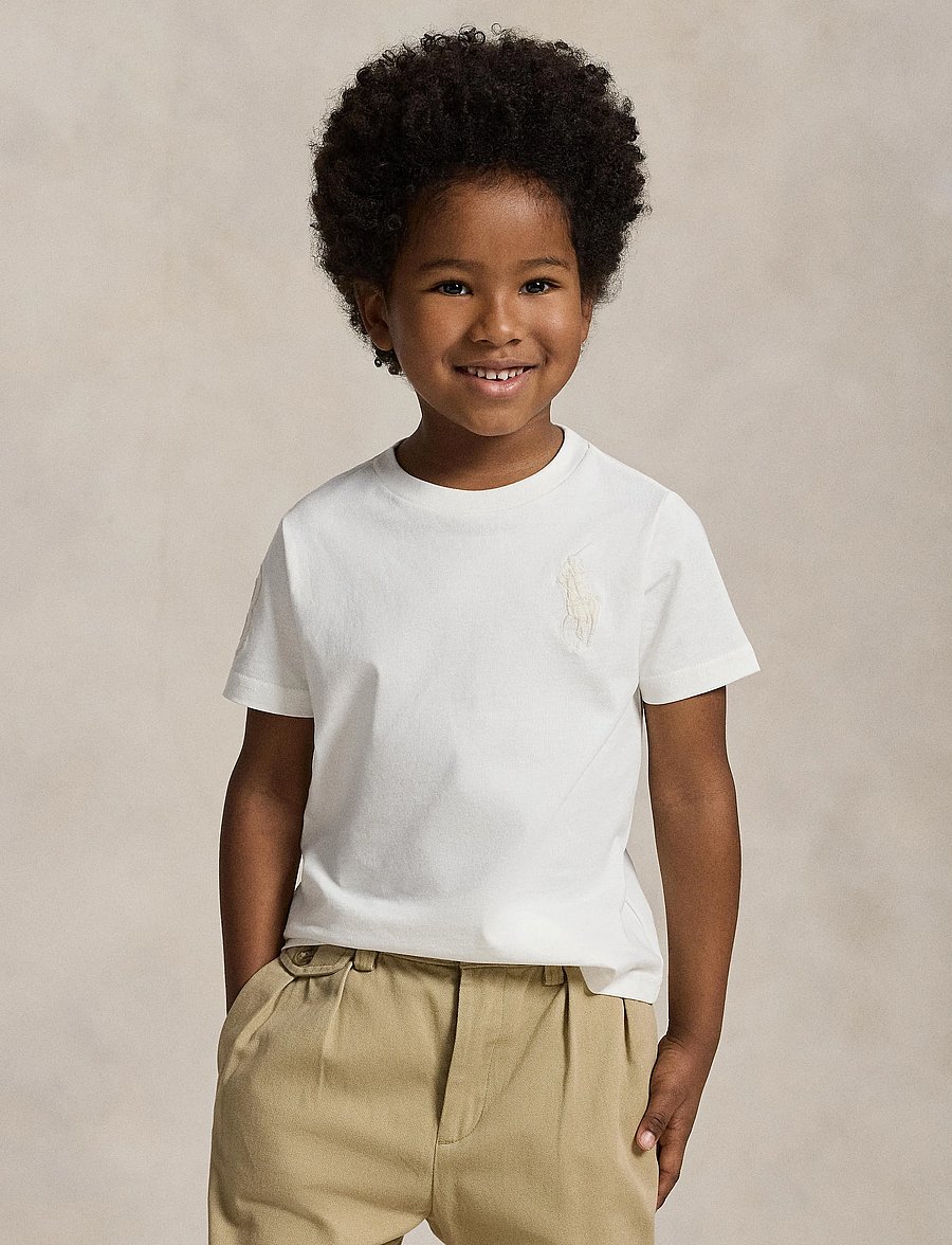 Ralph Lauren Kids - 26/1 JERSEY-SS CN-TP-TSH - kortærmede t-shirts - deckwash white/c8 - 3